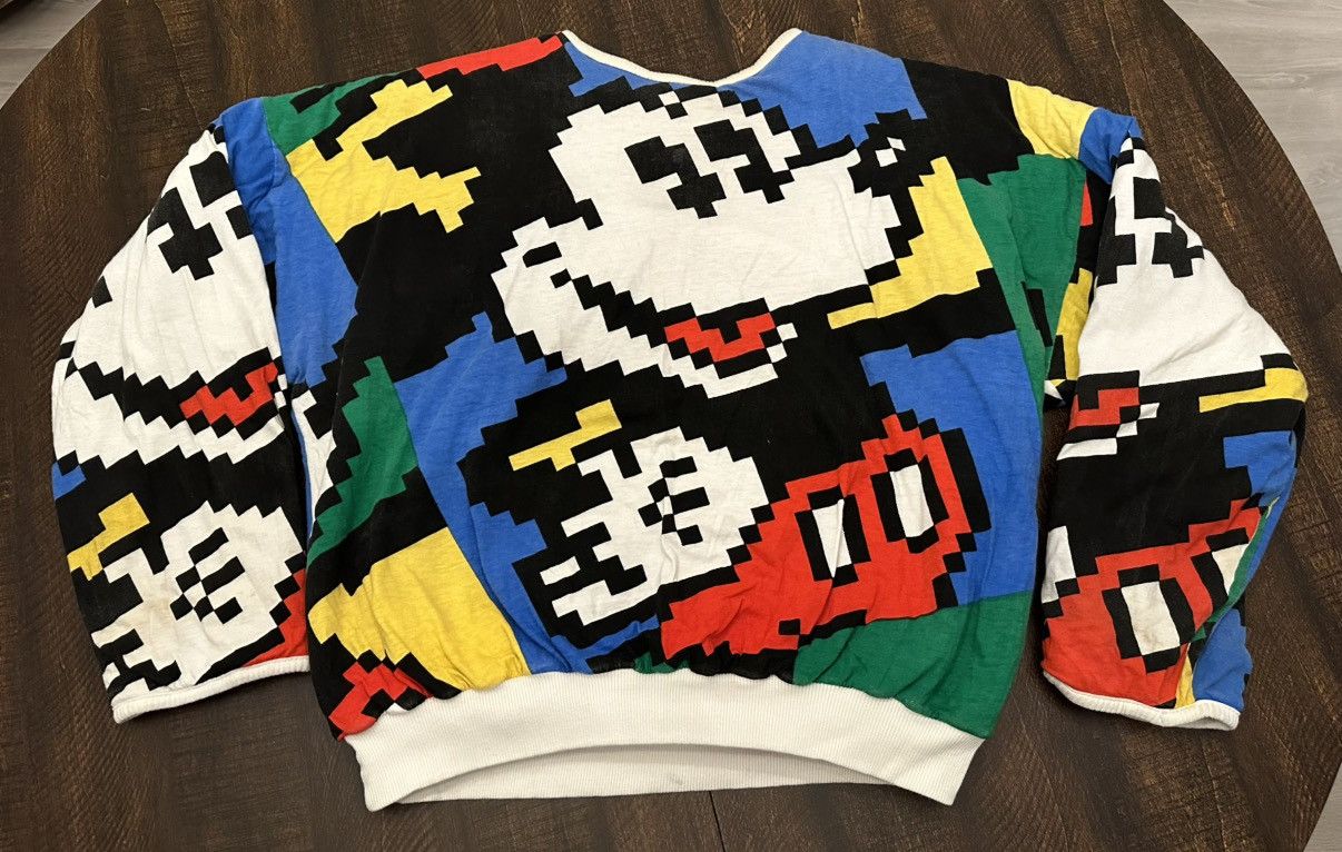 Disney Vintage Mickey Mouse Pixelated Reversible Sweatshirt-OS Size L / US 10 / IT 46 - 1 Thumbnail