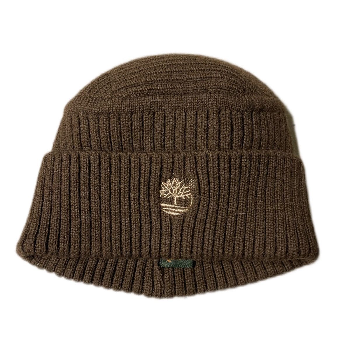 Timberland Timberland Black Knit Cuffed Brown Beanie Unisex Hat O/S Size ONE SIZE - 1 Thumbnail