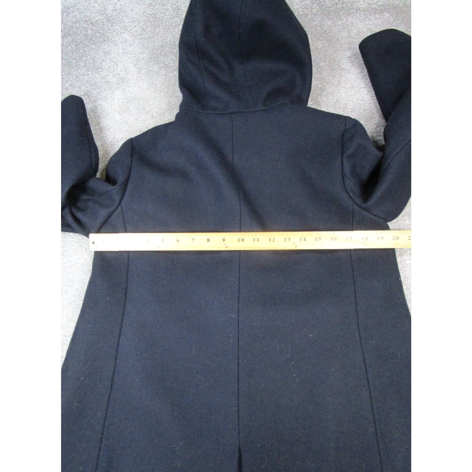 J.Crew VINTAGE J.Crew Overcoat Womens 8 Blue Wool Hooded Parka Size M / US 6-8 / IT 42-44 - 5 Thumbnail