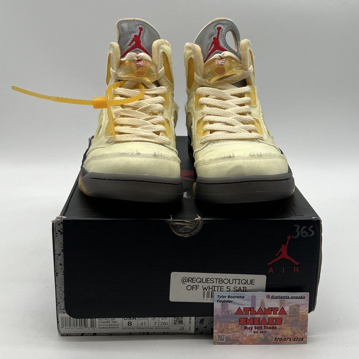 Jordan Brand Off white x air Jordan 5 sail Size US 8 / EU 41 - 2 Thumbnail