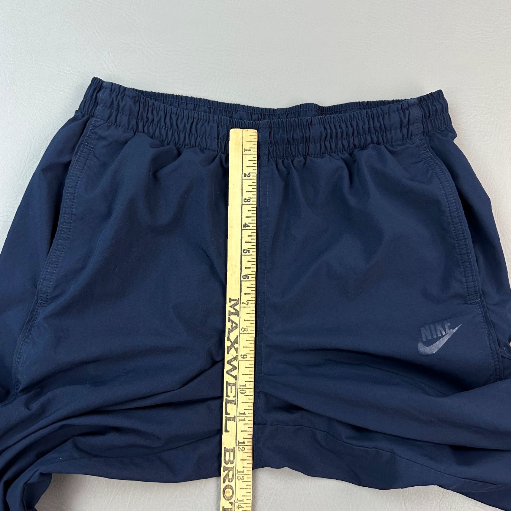 Nike VINTAGE Nike Sportswear Track Pants Mens M Navy Blue Fleece Lined Ankle Zip Y2K Pants Regular Mens Size US 31 - 7 Thumbnail