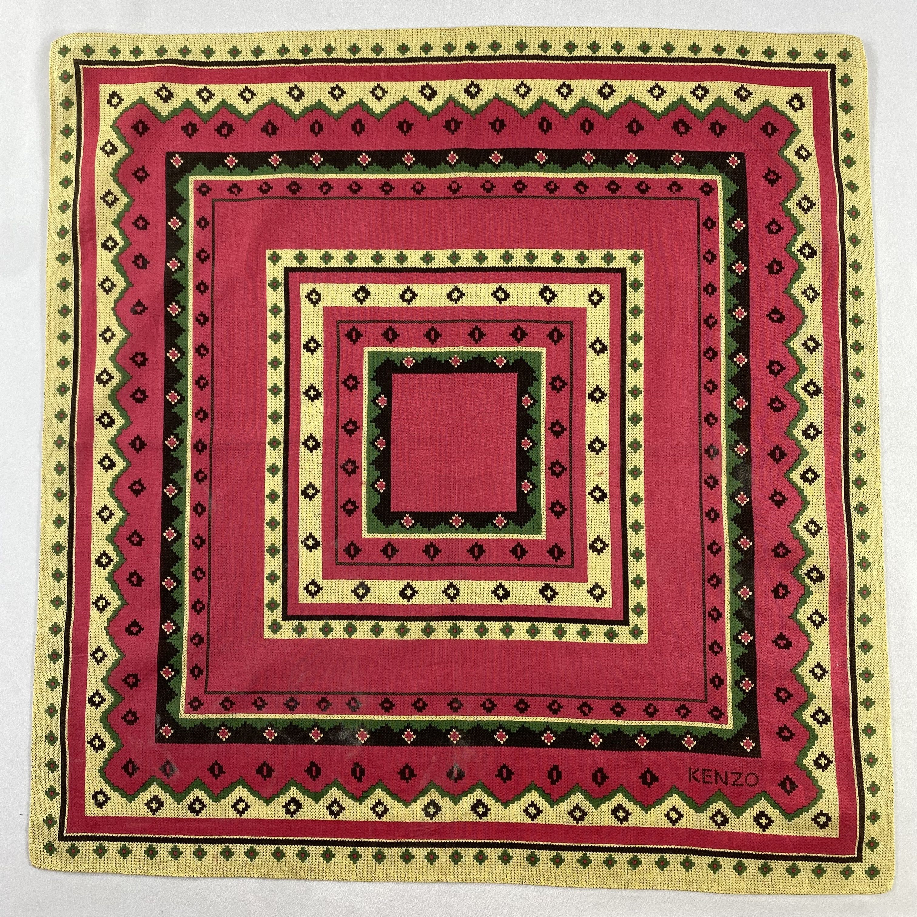 Kenzo × Vintage Kenzo Handkerchief / Neckerchief / Bandana-P1550 Size ONE SIZE - 1 Thumbnail