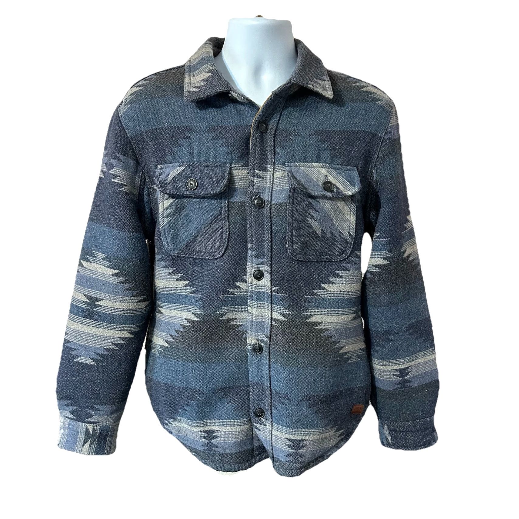 Vintage VINTAGE JACHS New York Wool Blend Shacket Men M Orange Aztec Blue Gray Lined Size US M / EU 48-50 / 2 - 2 Thumbnail