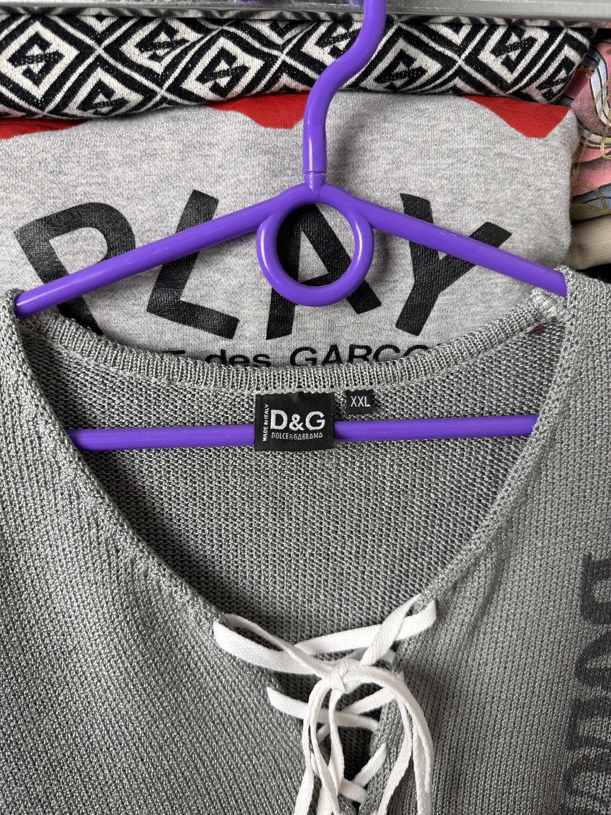 Vintage Vintage Dolce Gabbana Ribbed Sweater Big Logo Avant Garde Size US XXL / EU 58 / 5 - 10 Thumbnail
