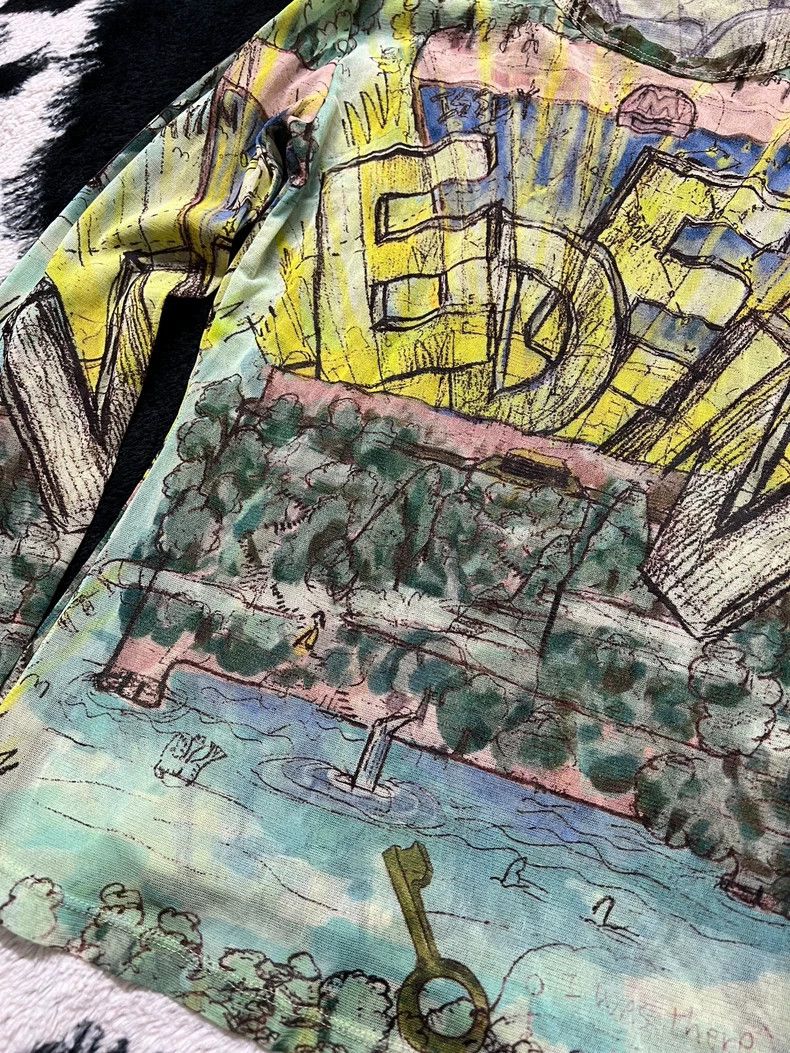 Issey Miyake Graffiti tulle top