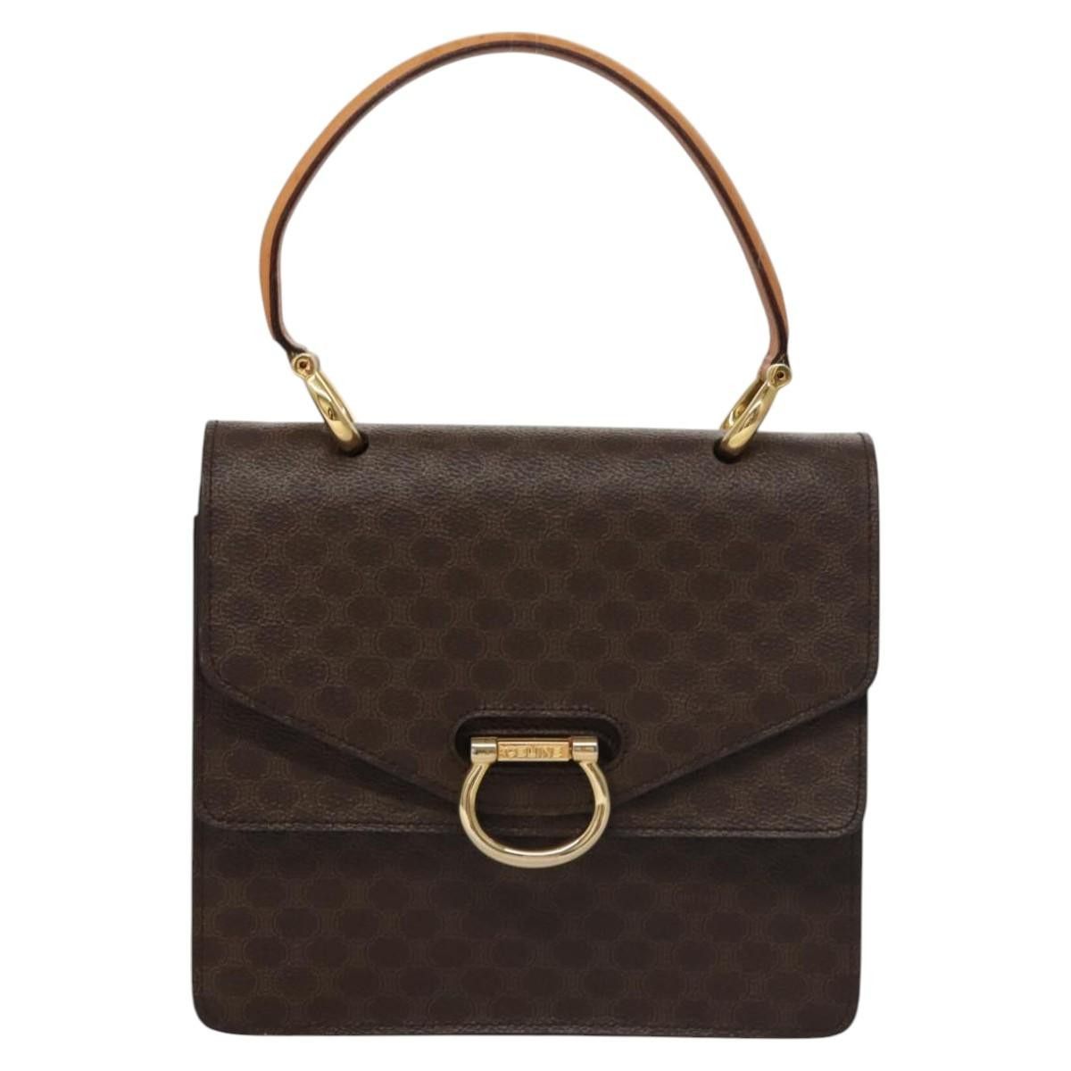 Celine CELINE Macadam Canvas Hand Bag Pvc Leather Brown Gold Size ONE SIZE - 2 Thumbnail