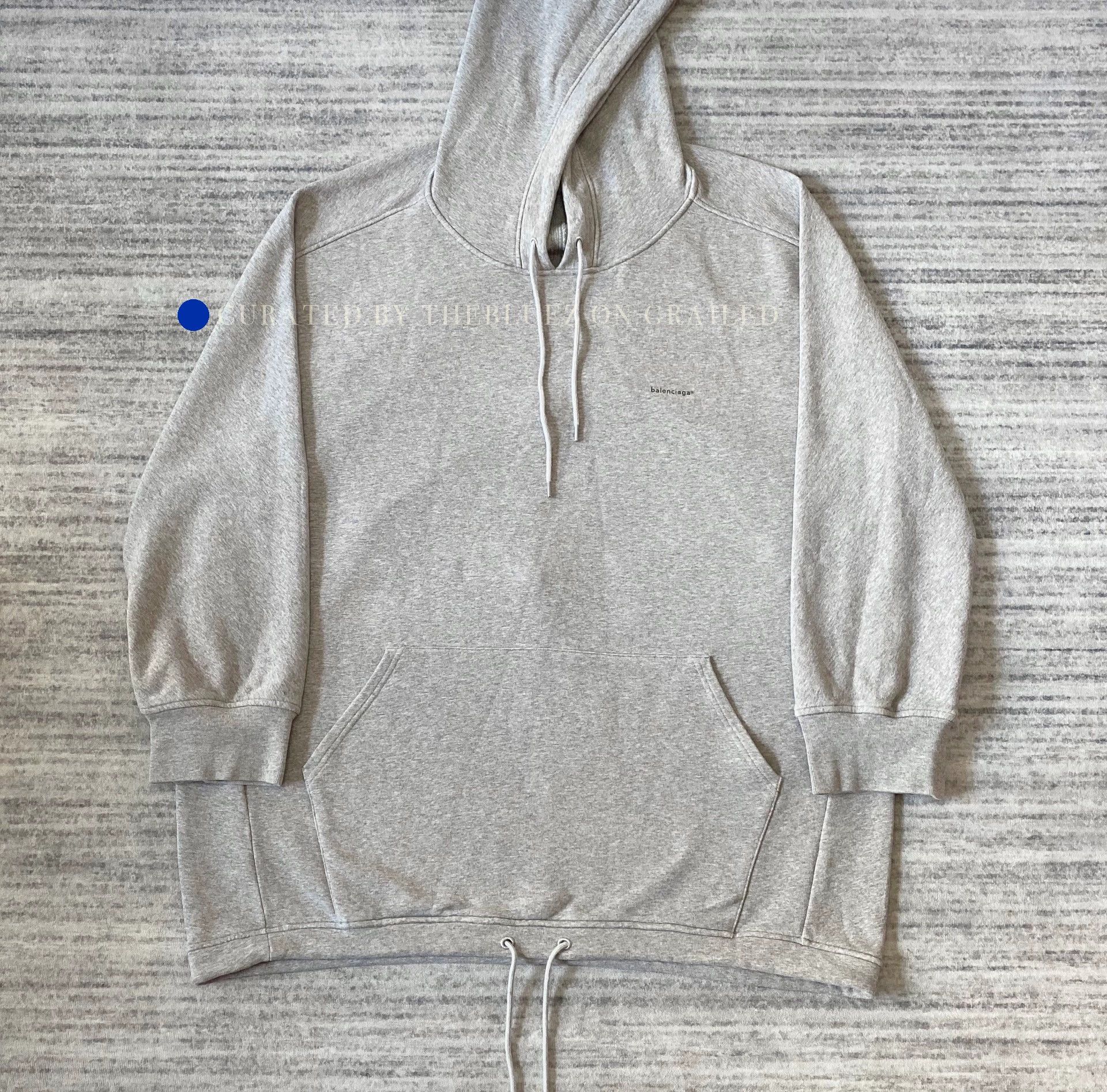 Balenciaga Gray Small Logo Drawstring Hoodie Size US XS / EU 42 / 0 - 1 Thumbnail