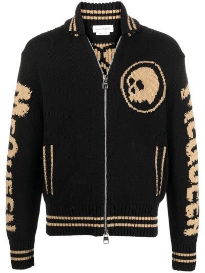 Alexander McQueen Alexander McQueen Logo Skull Intarsia Knitted Jacket Size US M / EU 48-50 / 2 - 1 Thumbnail