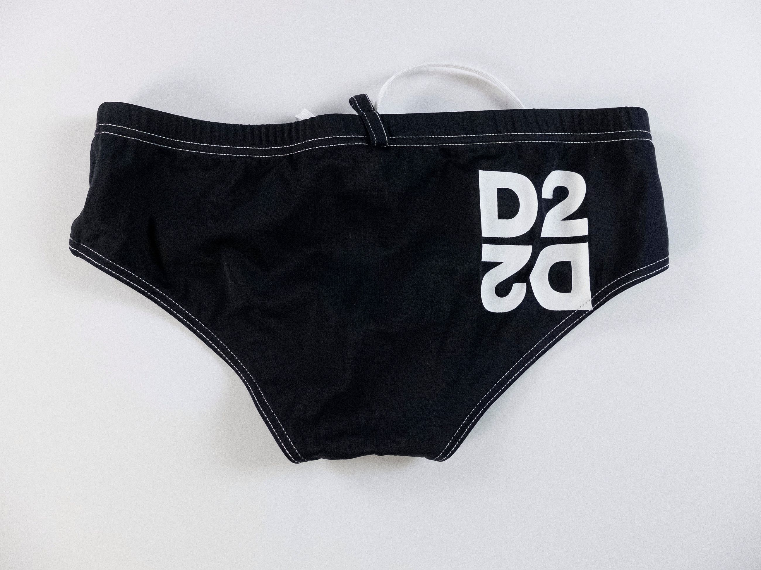 Dsquared2 DSQUARED2 black D2 logo print swim briefs 48 Medium Size US 32 / EU 48 - 1 Thumbnail