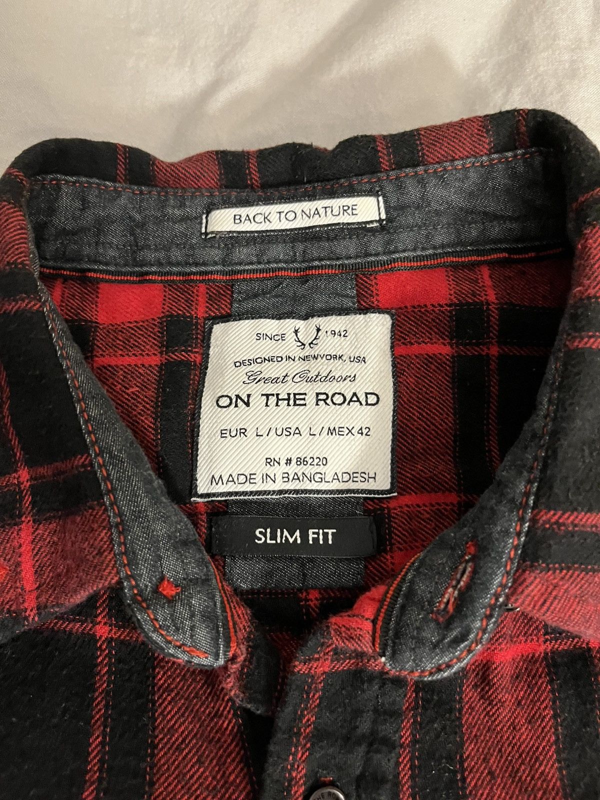Vintage Red flannel button up Size US L / EU 52-54 / 3 - 3 Thumbnail