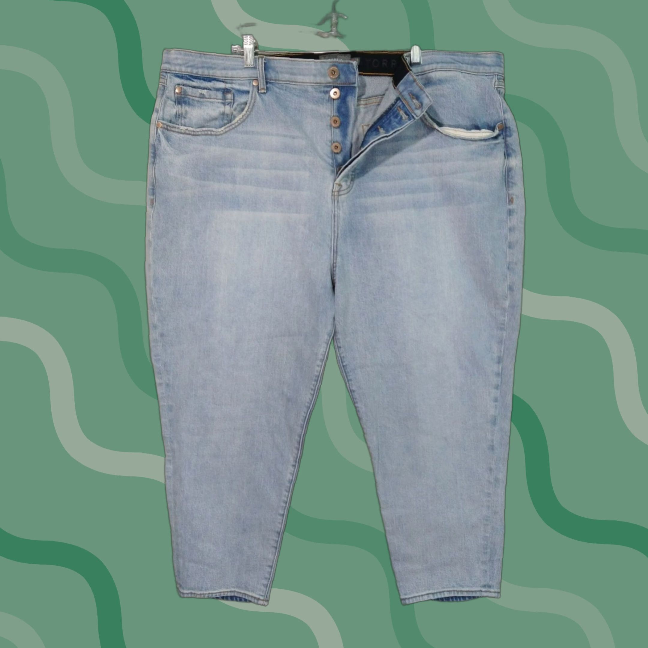 Torrid Torrid Jeans Womens 24R Blue Denim Skinny Ankle High Rise Button Fly Size 42" / US 20 - 1 Thumbnail