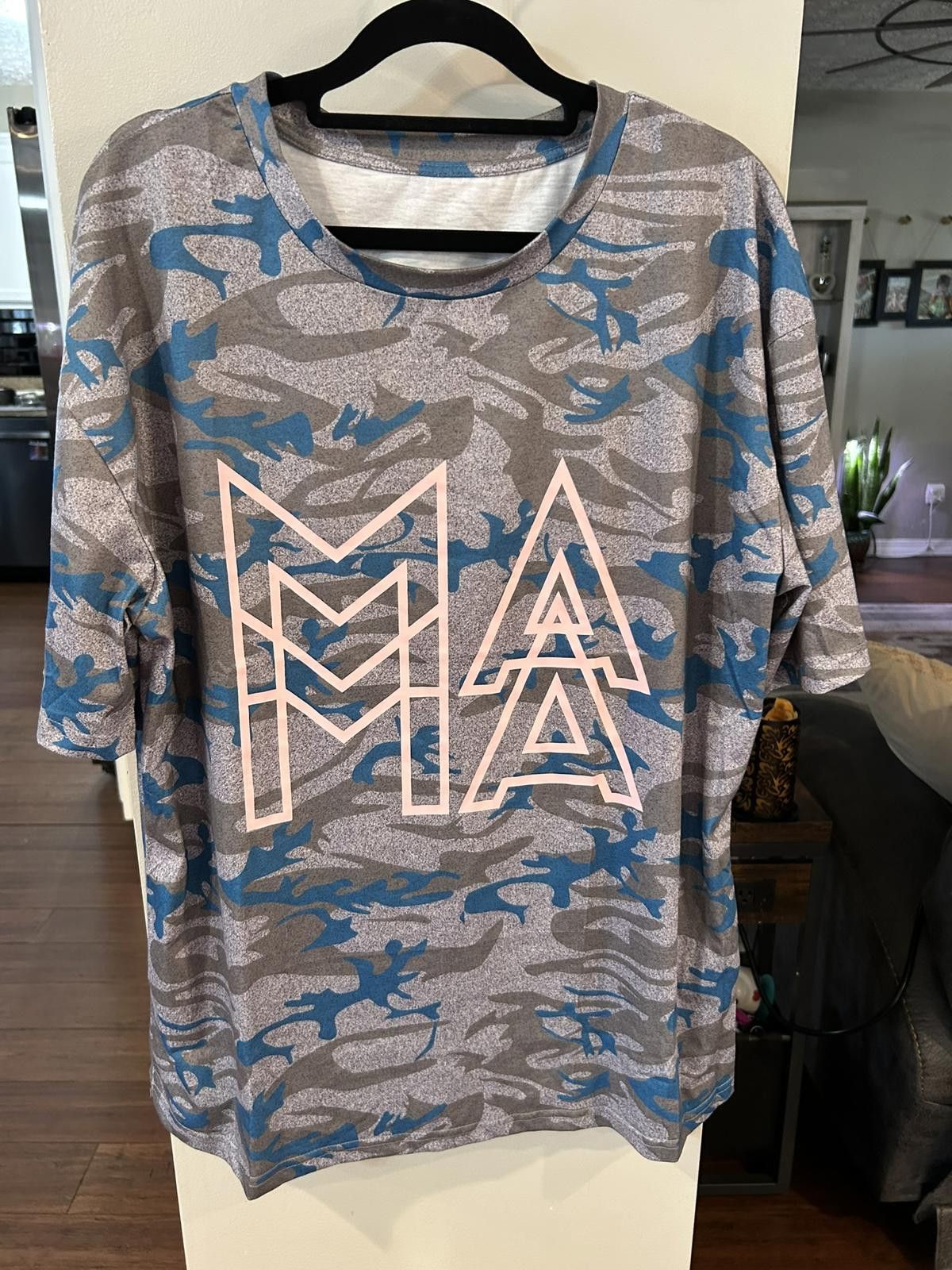 Other XL Blue and Gray Camouflage Print T-Shirt Size XL / US 12-14 / IT 48-50 - 1 Thumbnail