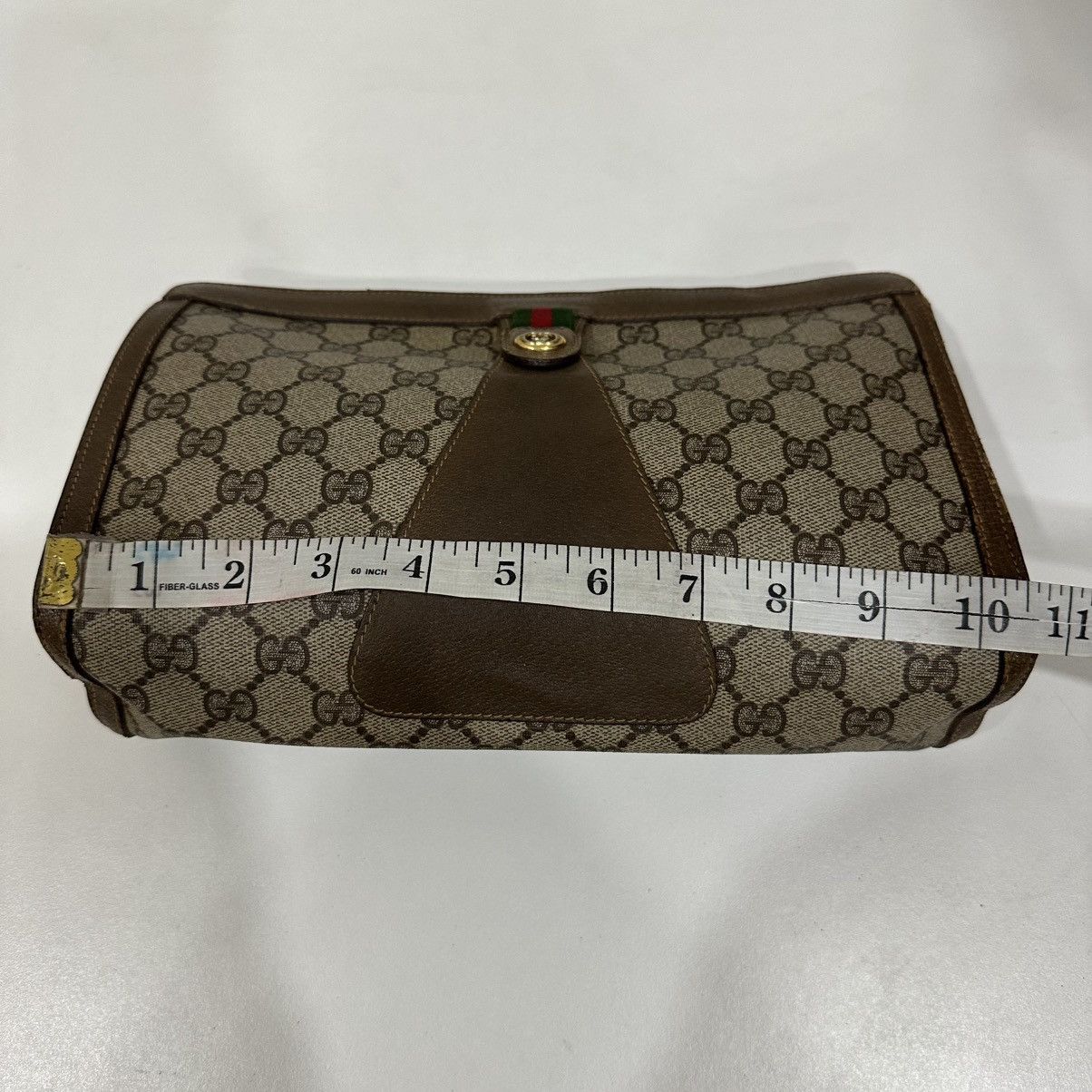 Gucci ‼️YES‼️ VINTAGE GUCCI GG SUPREME WEB POUCH CLUTCH BAG Size ONE SIZE - 6 Thumbnail