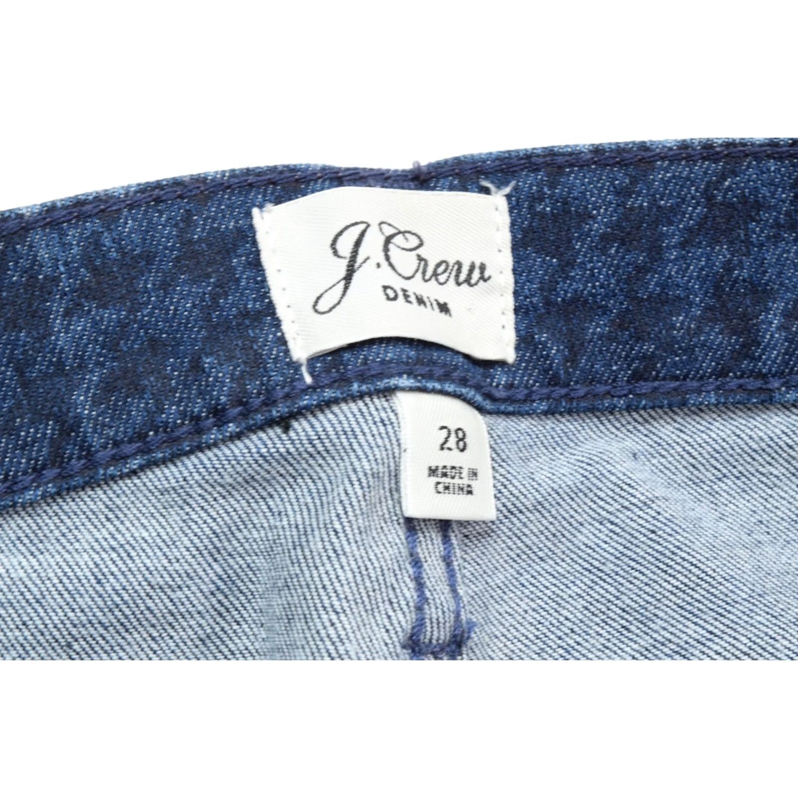 J.Crew J.Crew Vintage Straight Jeans 28 Blue Houndstooth High Rise Slim Stretch Womens Size 28" / US 6 / IT 42 - 5 Thumbnail