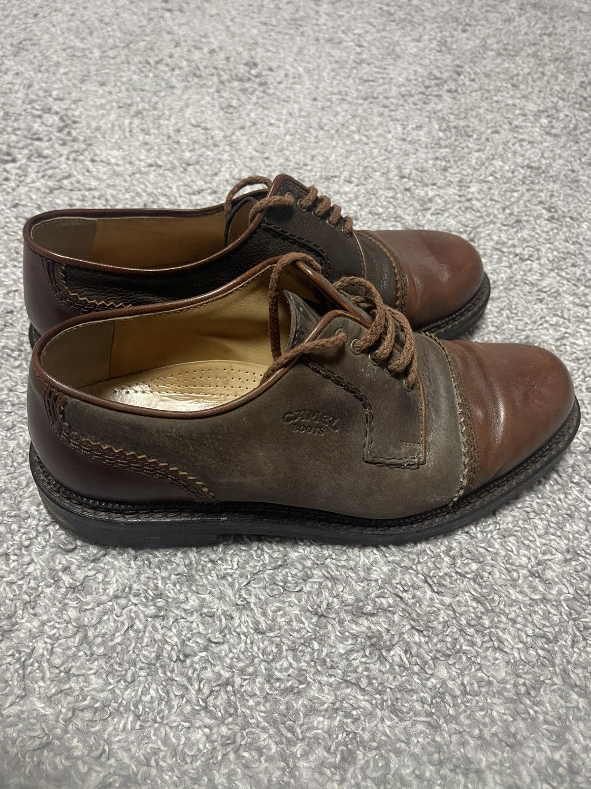 Camel Camel Vintage Leather Brown Casual Derby Boots Size US 8.5 / EU 41-42 - 4 Thumbnail
