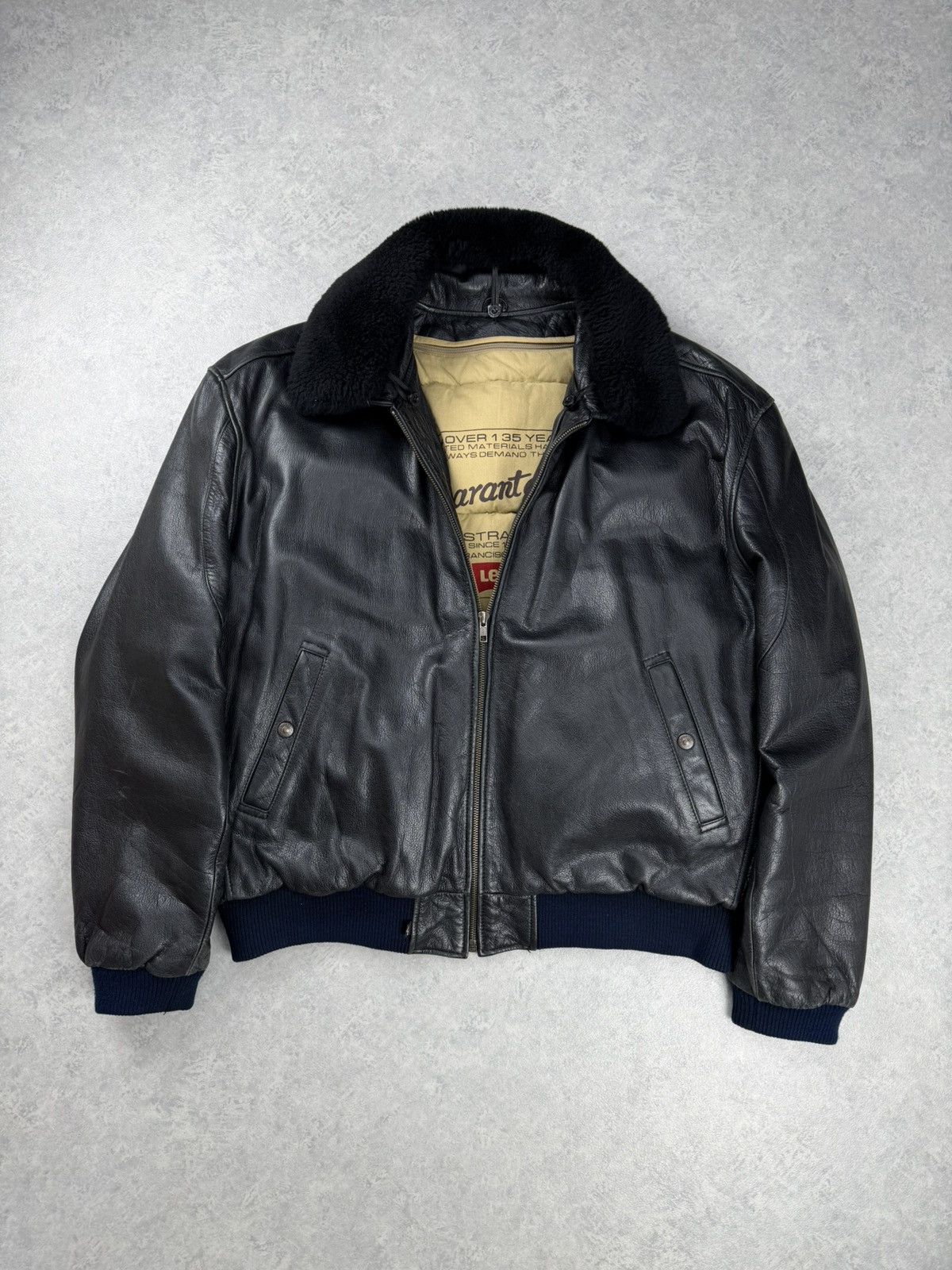 Levi's Vintage Clothing Vintage Levis Black Leather Aviator Bomber Jacket Size L Size US L / EU 52-54 / 3 - 9 Thumbnail