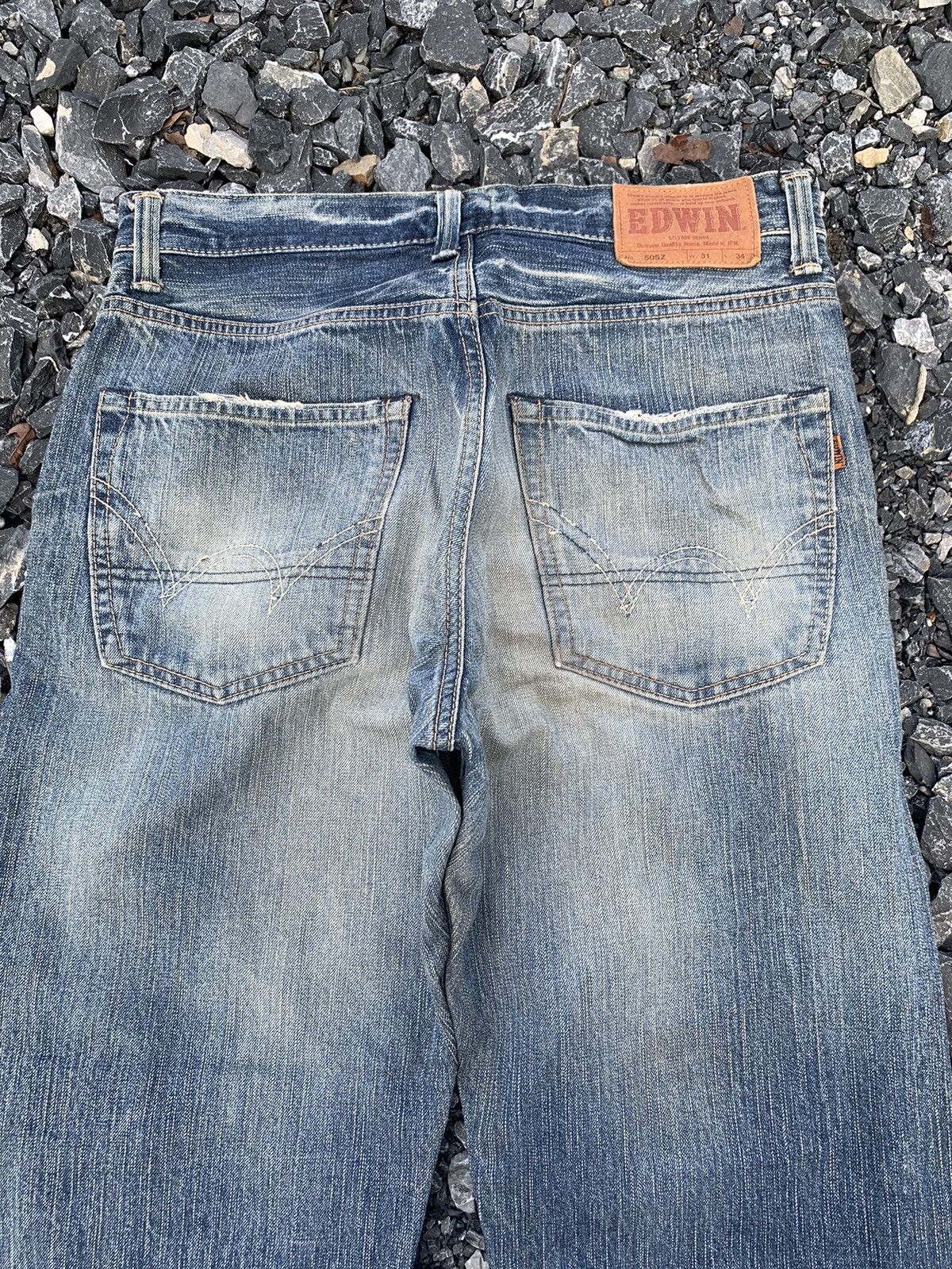 Edwin VINTAGE EDWIN 505Z SELVEDGE RUSTY JAPANESE DISTRESSED DENIM Size US 32 / EU 48 - 8 Thumbnail