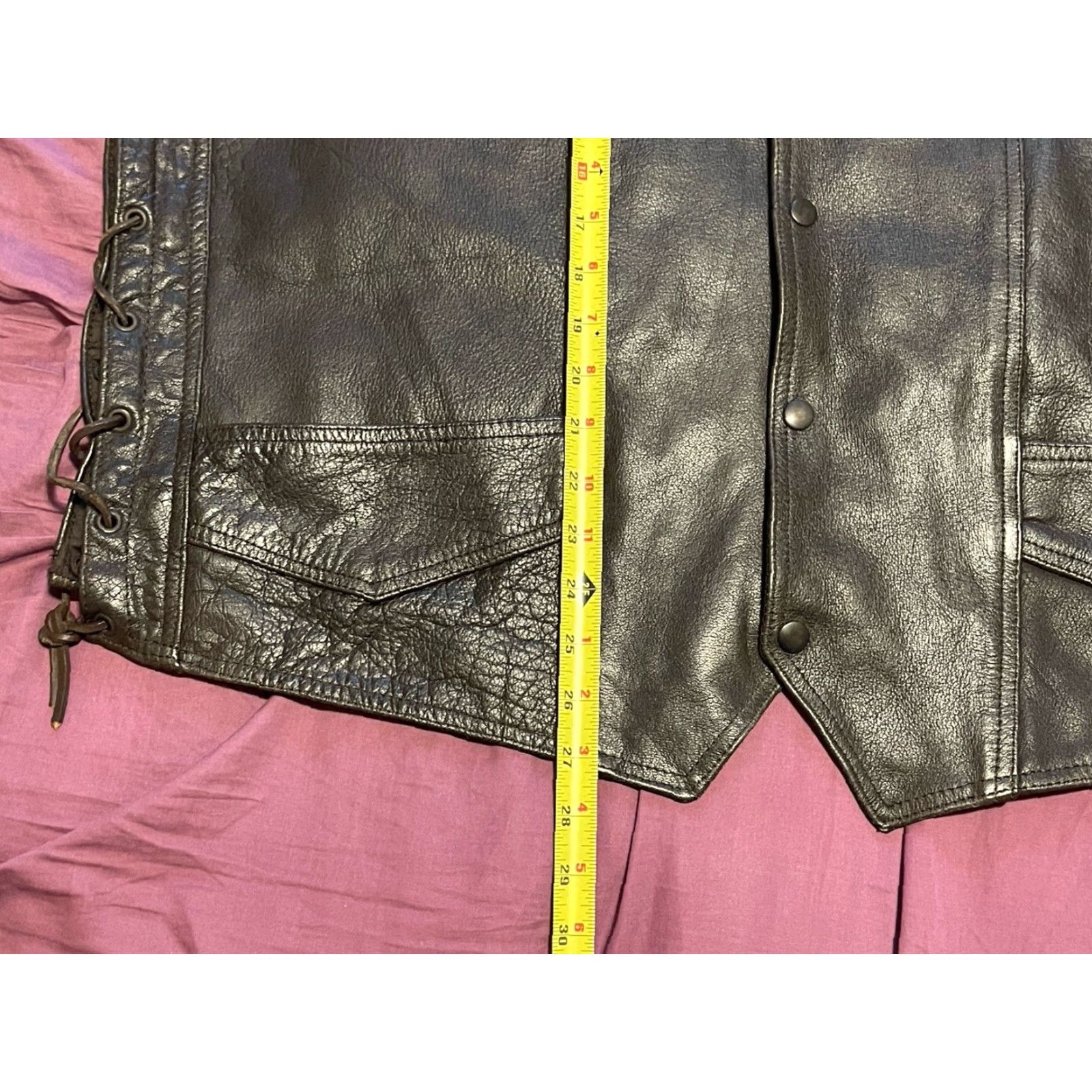 Vintage USA Bikers Dream Apparel Leather Vest Black Sz 56 Harley Davidson Patches Vintage DREAM Men Vest Size 56 Leather Black Pockets Size US XL / EU 56 / 4 - 7 Thumbnail