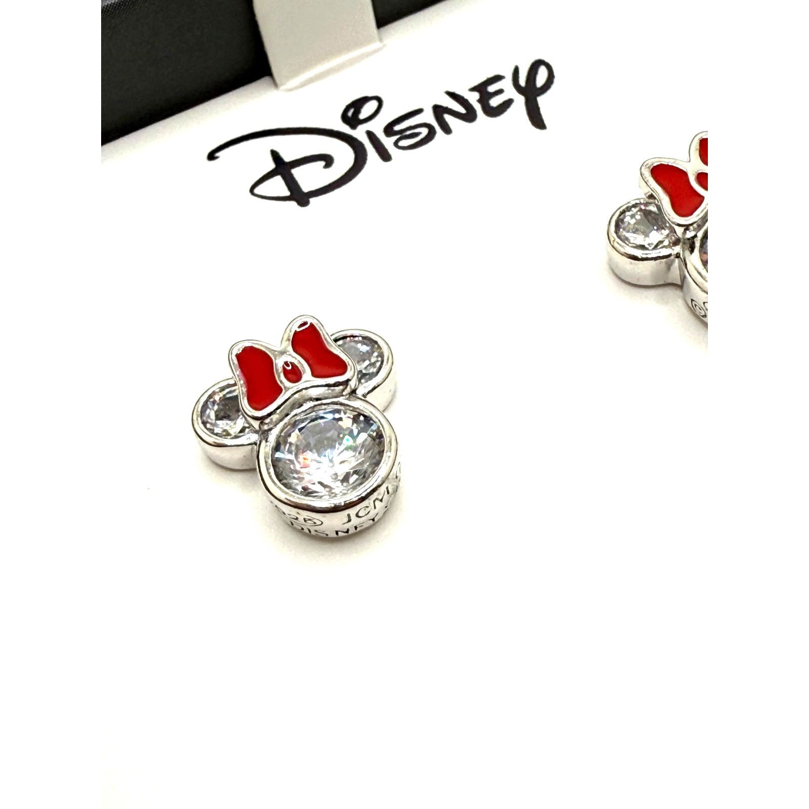 Disney NEW-Sterling Silver Cubic Zirconia Minnie Studded Earrings Size ONE SIZE - 5 Thumbnail