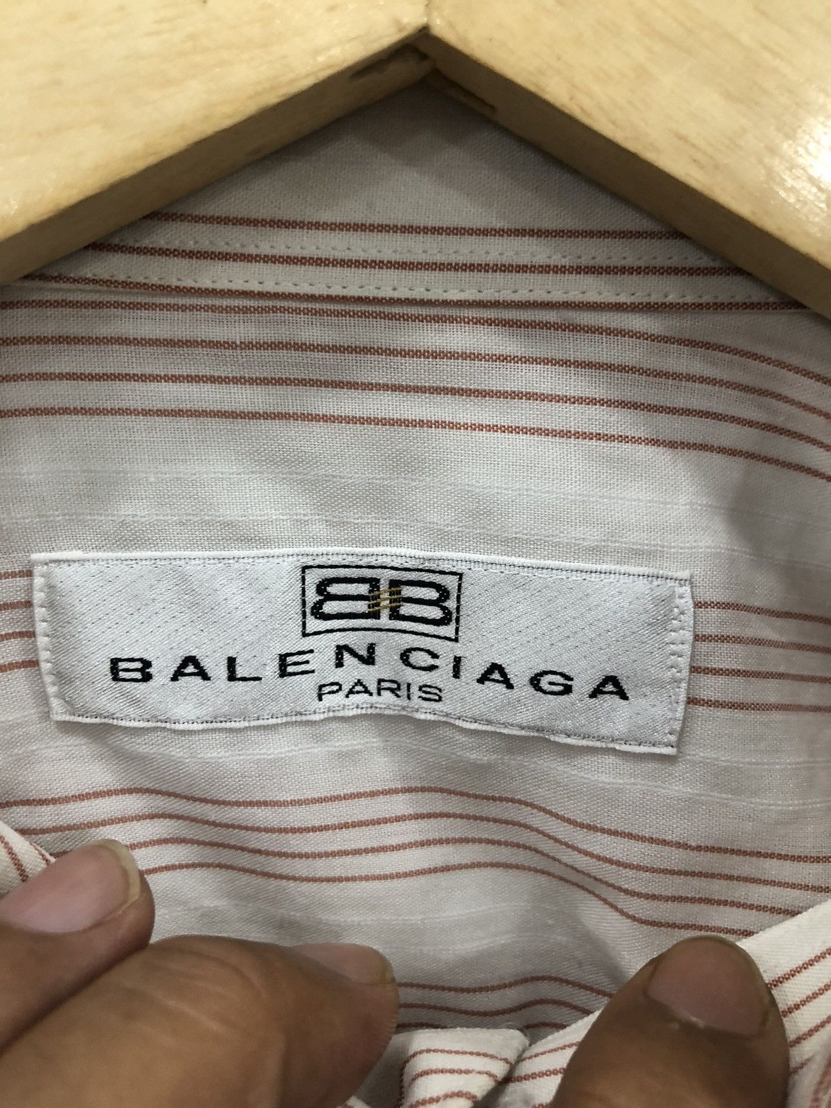 Balenciaga Vintage Balenciaga Striped Shirt Size US XL / EU 56 / 4 - 2 Thumbnail