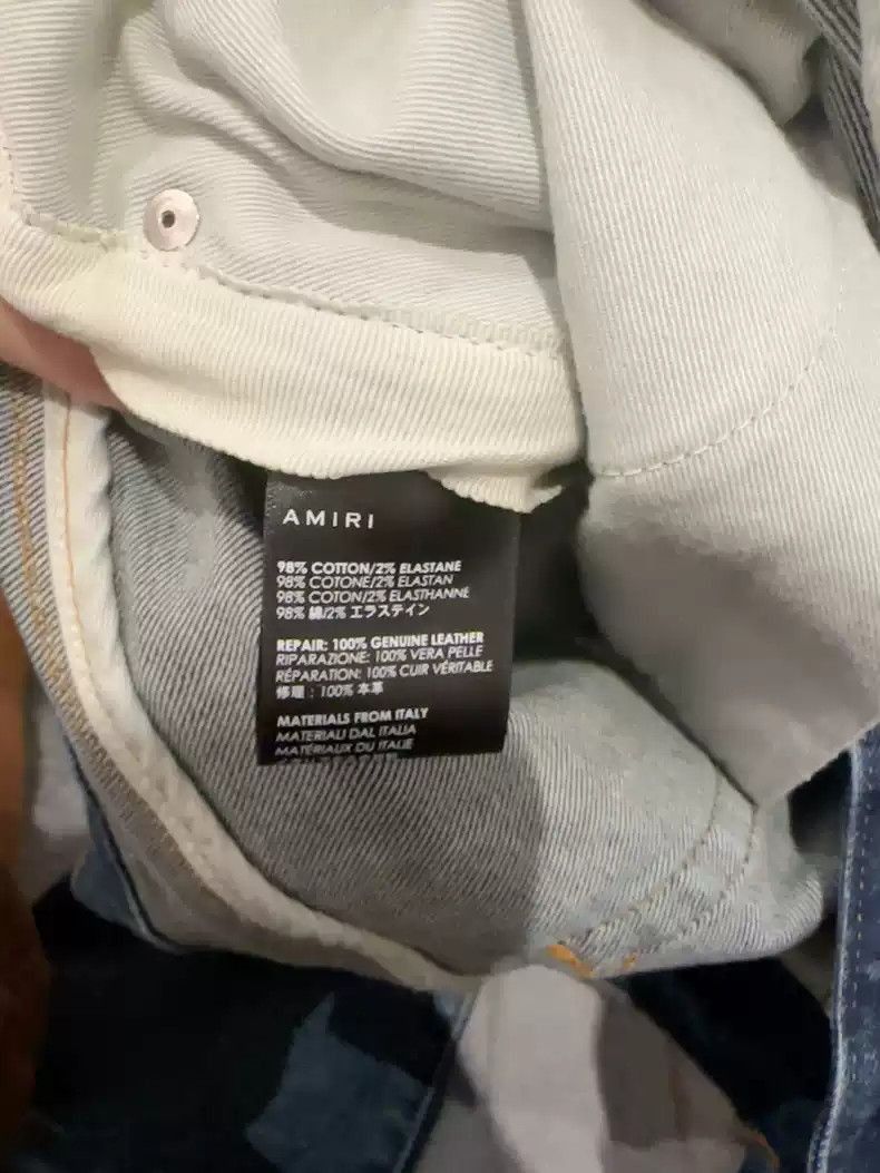 Amiri Amiri Amiri Mx1 out of print blue patchwork jeans-2507 Size US 31 - 3 Thumbnail