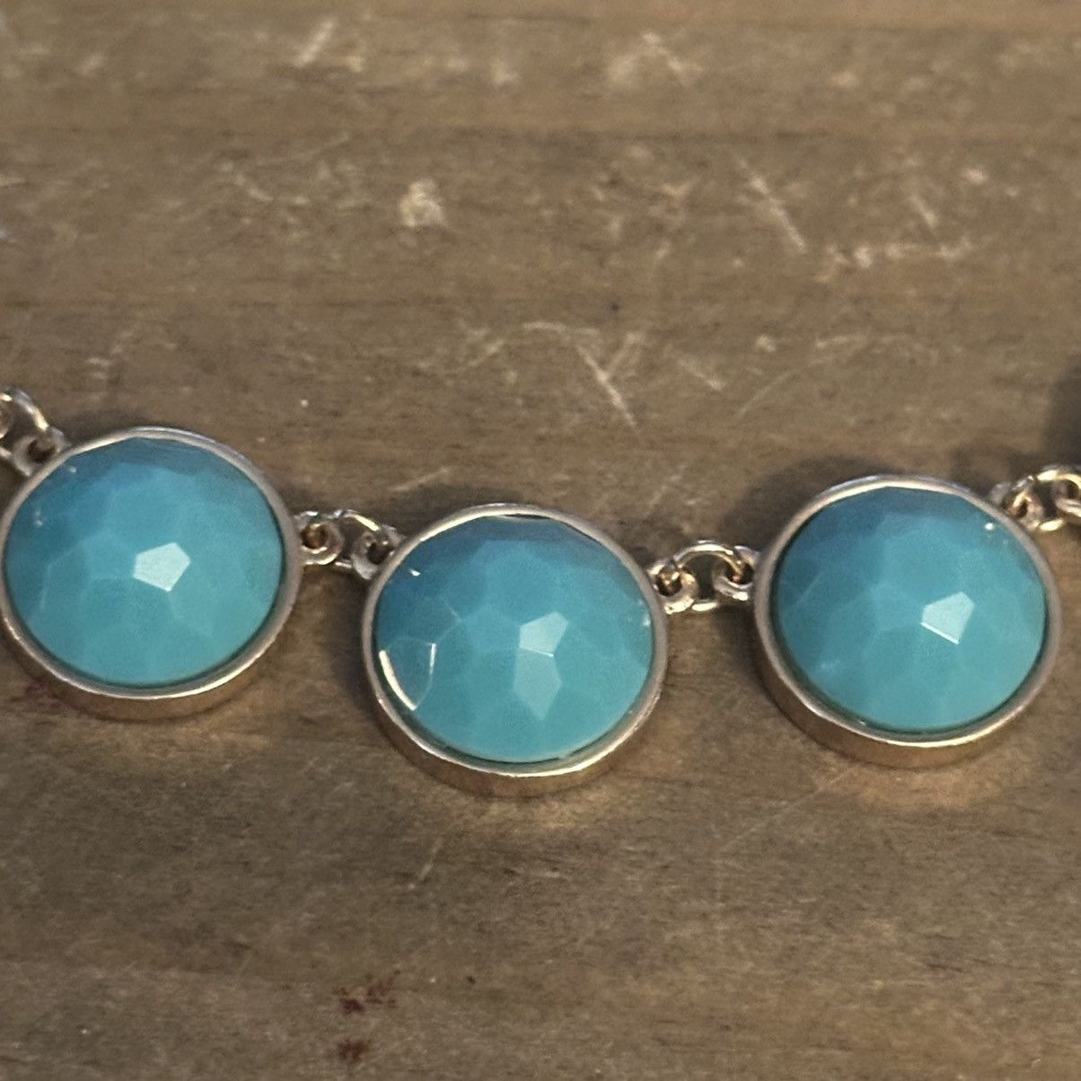 Other Gold tone turquoise link collar necklace Size ONE SIZE - 3 Thumbnail