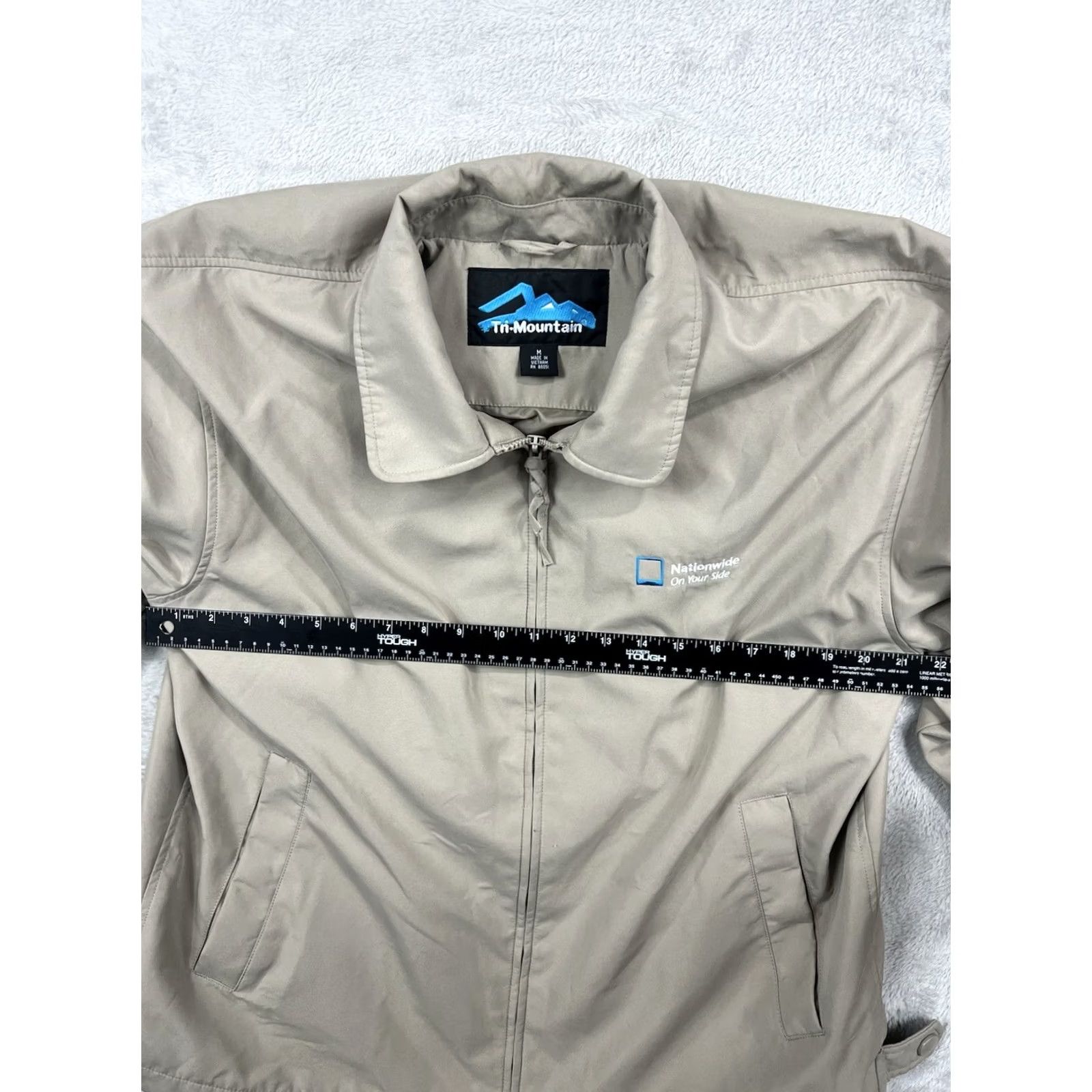 Vintage Tri Mountain Men Lightweight Windbreaker Jacket M Tan Beige Zip Front Outdoor Shell Size US M / EU 48-50 / 2 - 2 Thumbnail