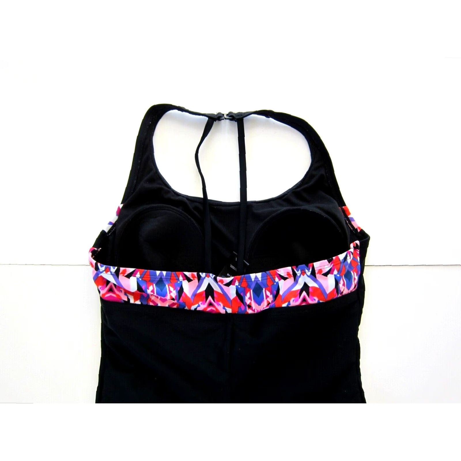Catalina Catalina One Piece Racerback Built In Bra Women Swimsuit L Black 12-14 Floral Pattern Elegant Colorful 90s? Size ONE SIZE - 3 Thumbnail