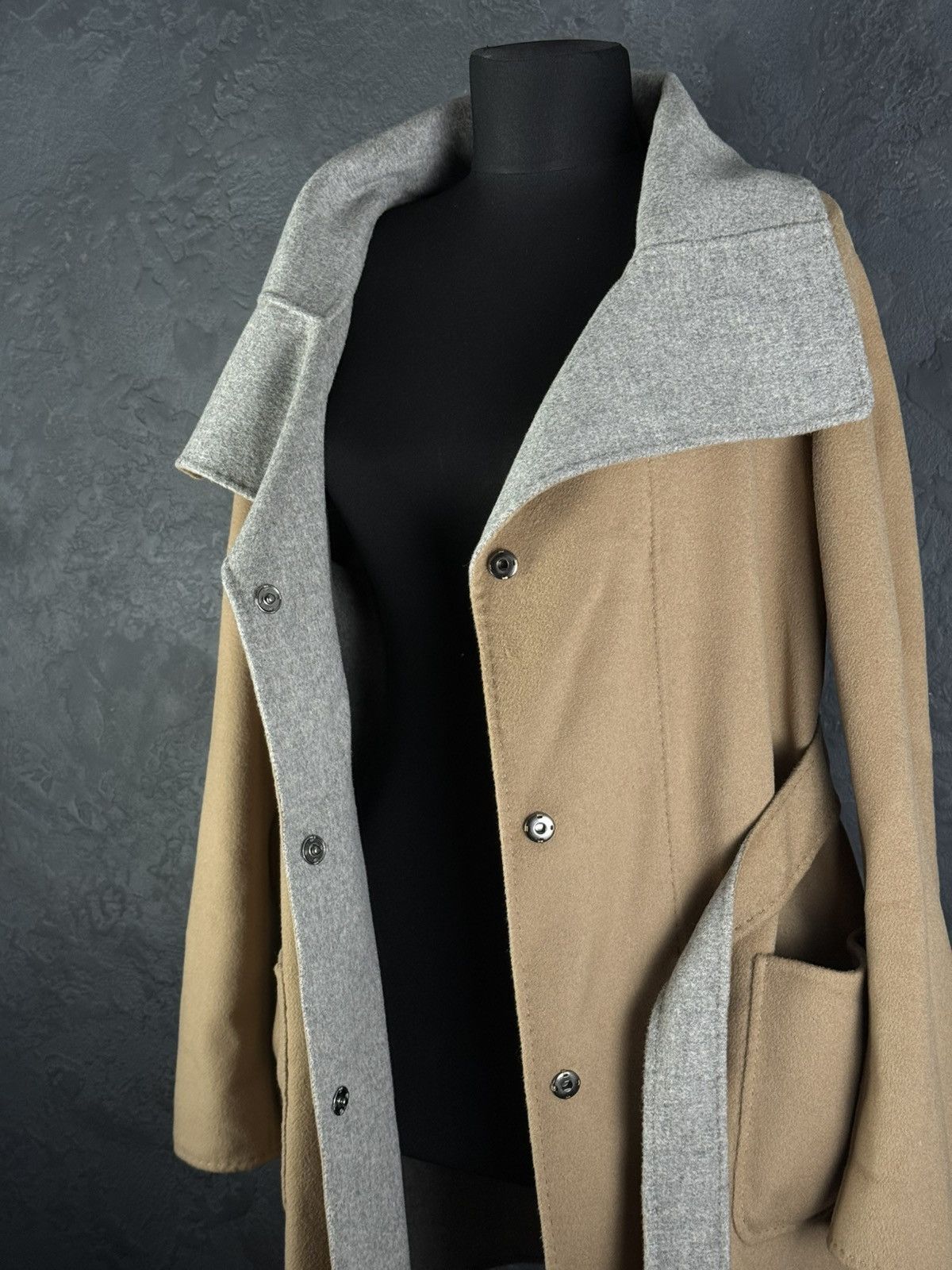 Weekend Max Mara Max Mara Cucito A Mano Wool Long Coat Belted Reversible Size XL / US 12-14 / IT 48-50 - 9 Thumbnail
