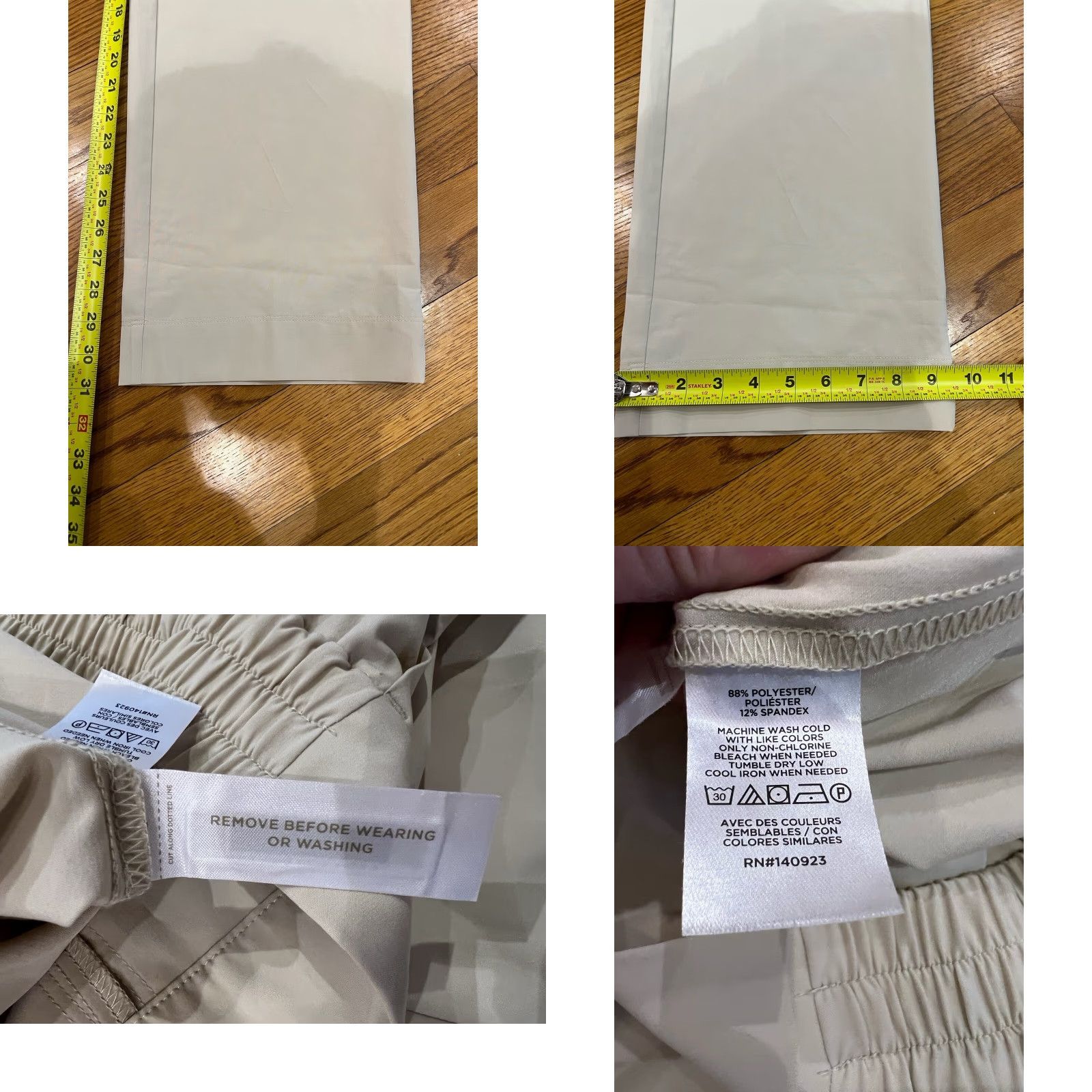 Lou & Grey Lou & Grey Pants Womens S Beige Cargo Wide-Leg Pull On Elastic Waist High Rise Inseam 31" Bohemian Pockets Size 28" / US 6 / IT 42 - 8 Thumbnail