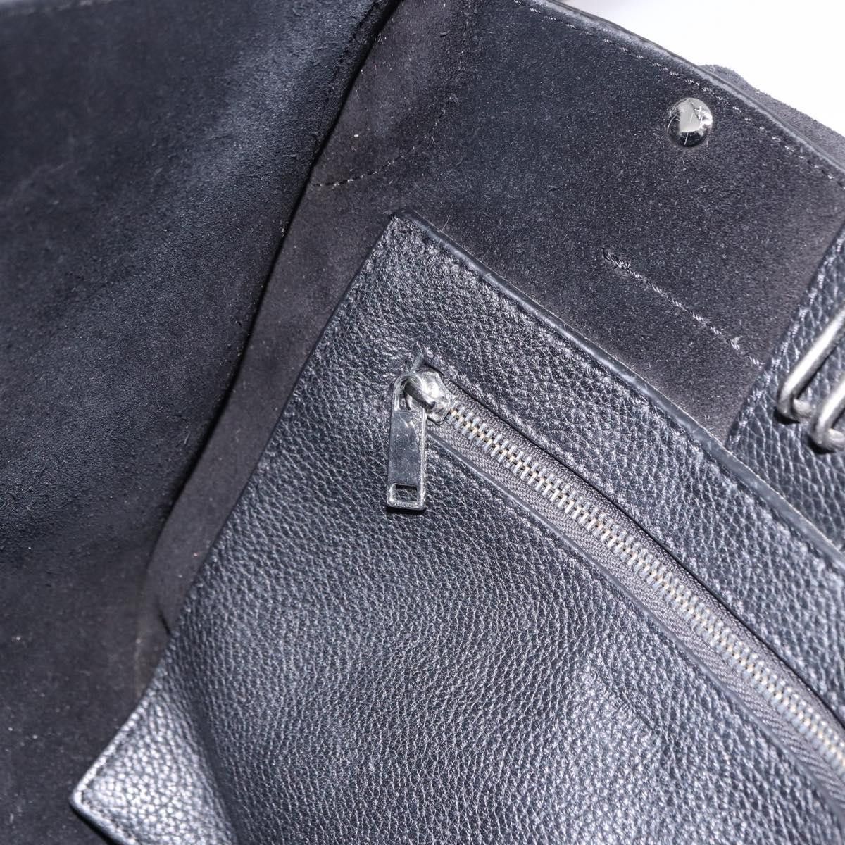 Celine CELINE Big Bag Small Leather 2way Black Silver Auth 193536V Size ONE SIZE - 22 Thumbnail