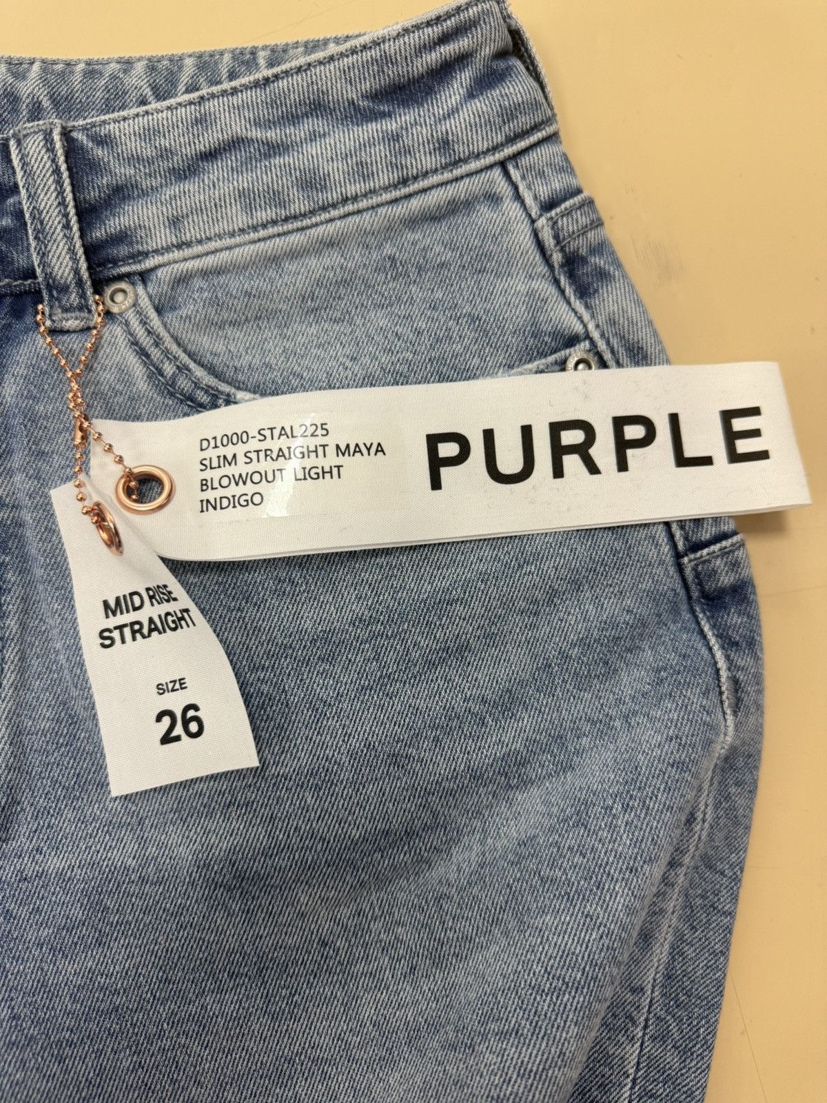 Other Purple Brand Slim Straight Indigo Jeans Size 26" / US 2 / IT 38 - 2 Thumbnail