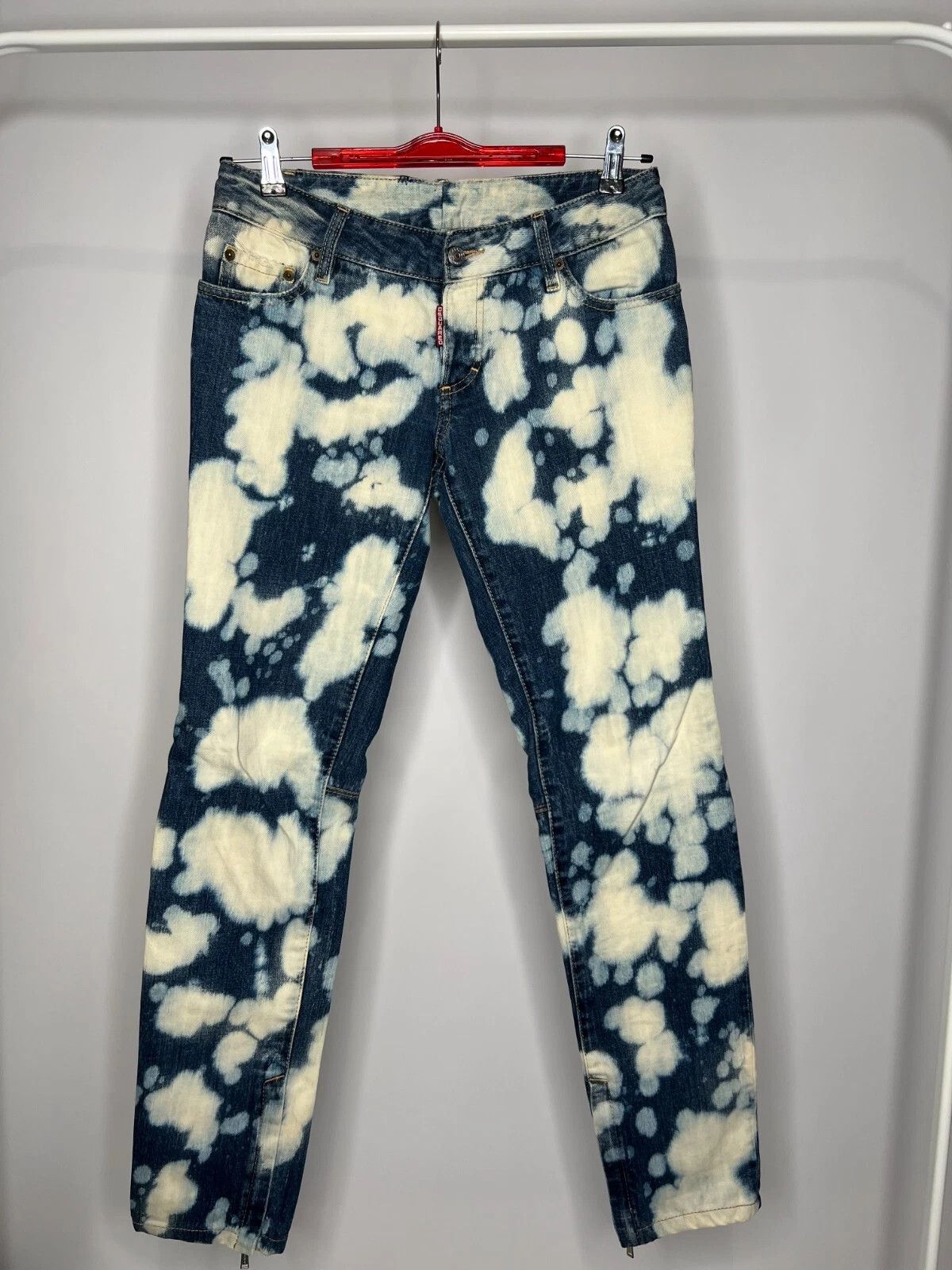 Dsquared2 DSQUARED2 Women's Jeans Blue Tie Dye Distressed Denim Pants Size 30" / US 8 / IT 44 - 1 Thumbnail