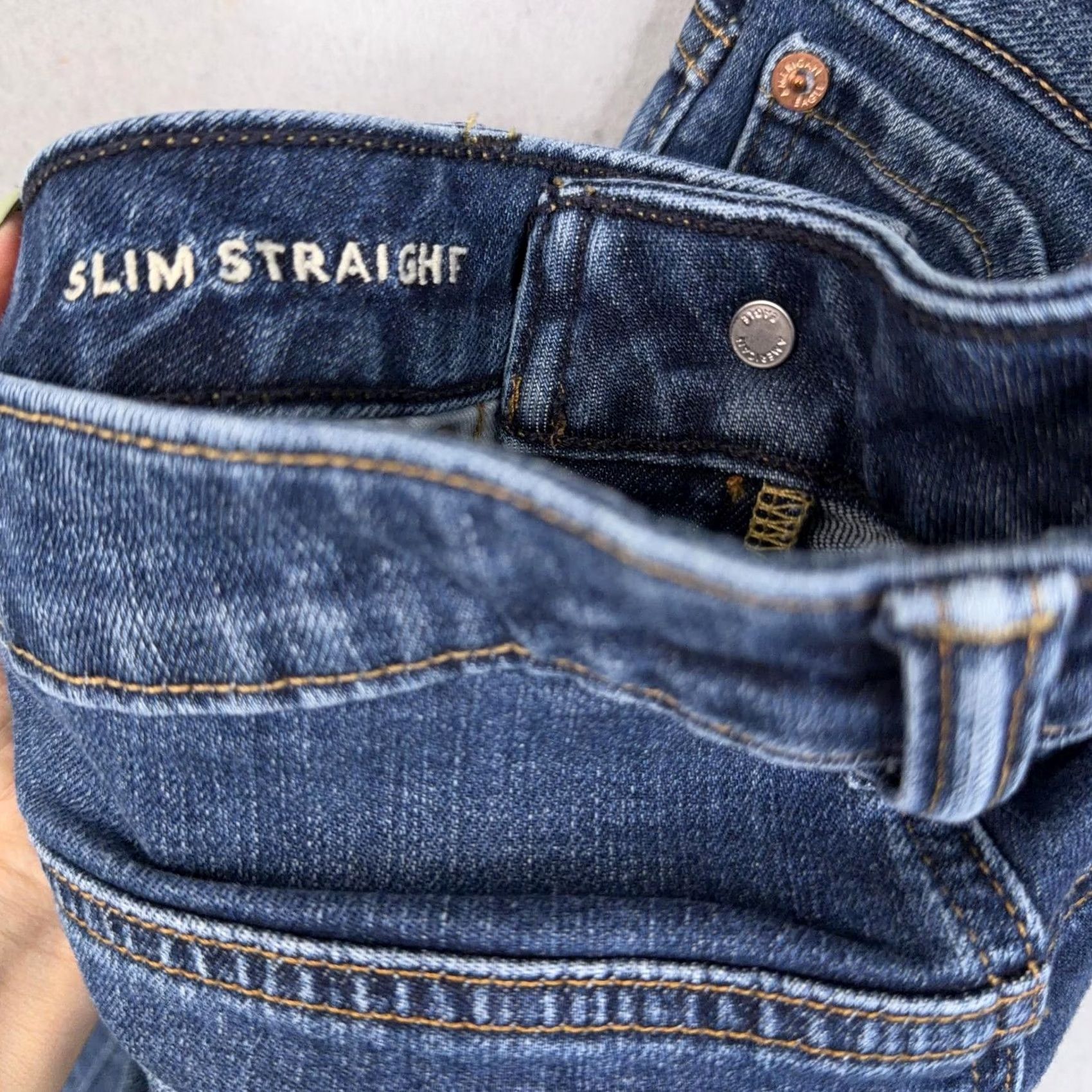 American Eagle Outfitters American Eagle Outfitters Jeans Mens Slim Straight AirFlex Blue Med Wash 30x30 inseam 30” Denim Cotton Poly Stretch Logo Size US 30 / EU 46 - 4 Thumbnail