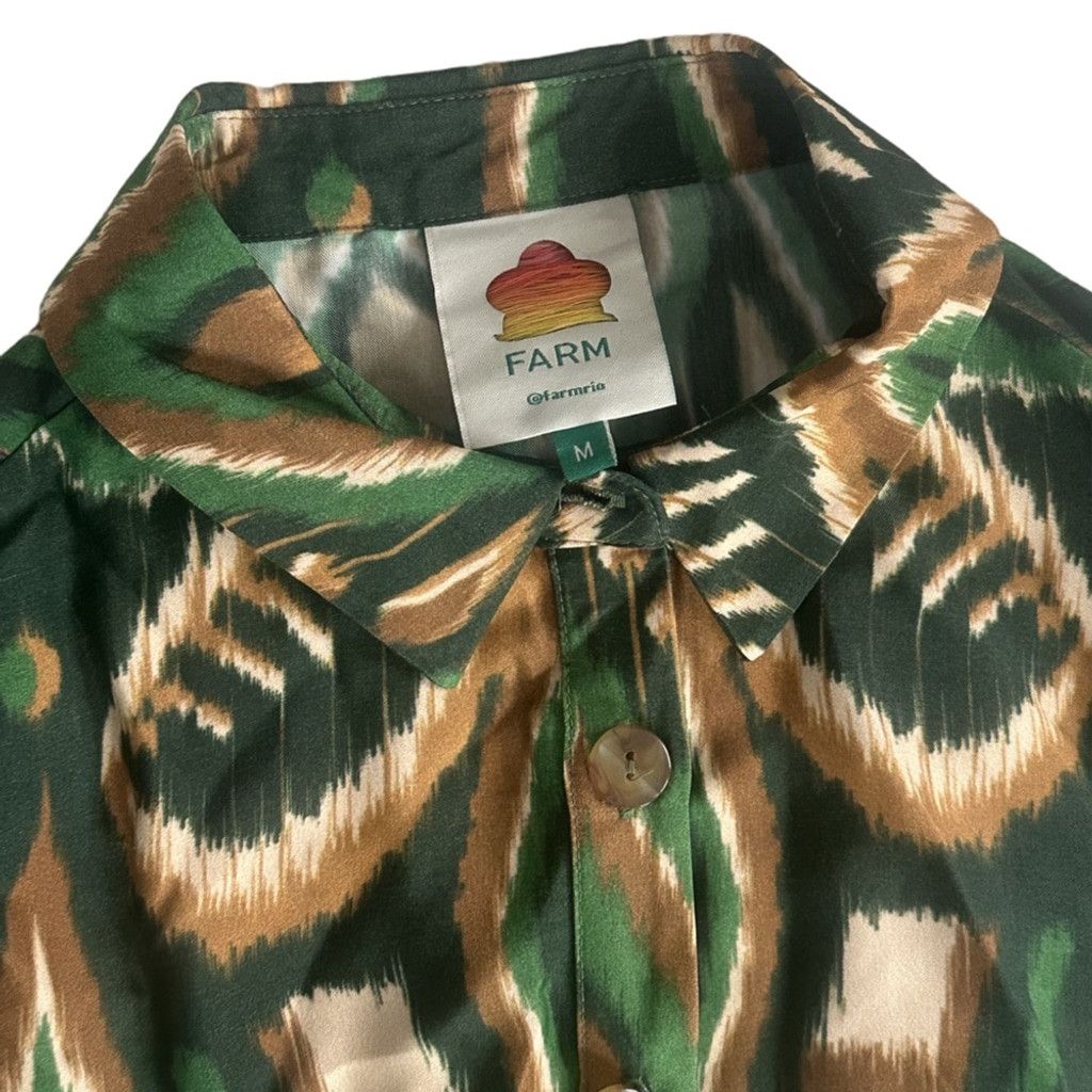 Farm Rio FARM Rio Pineapple Ikat Long Sleeve Shirtdress Dress Size M / US 6-8 / IT 42-44 - 15 Thumbnail