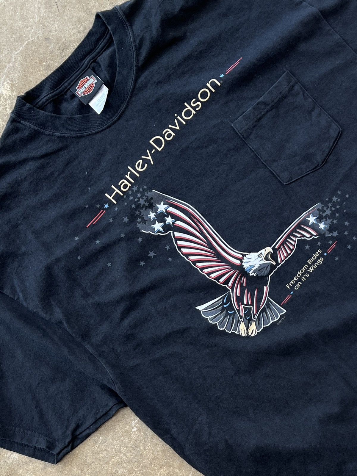 Harley Davidson Vintage 2001 Y2K Harley Davidson Patriotic Eagle Tee XXL Size US XXL / EU 58 / 5 - 1 Thumbnail