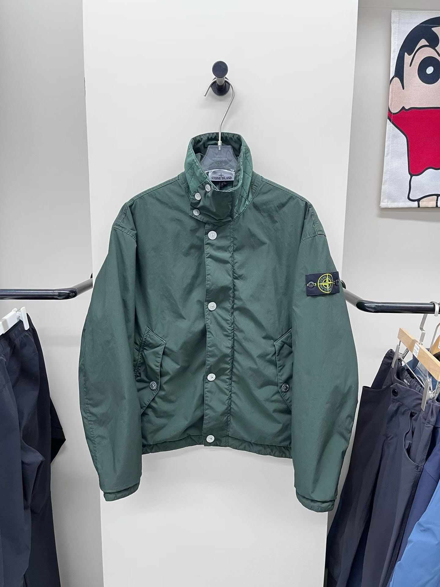 Stone Island Stone Island Green Canvas Stand Collar Jacket Size M Size US M / EU 48-50 / 2 - 1 Thumbnail