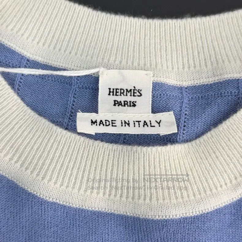 Hermes Hermes Light Blue Rope Pattern Wool Short Sleeve Sweater Size S / US 4 / IT 40 - 5 Thumbnail