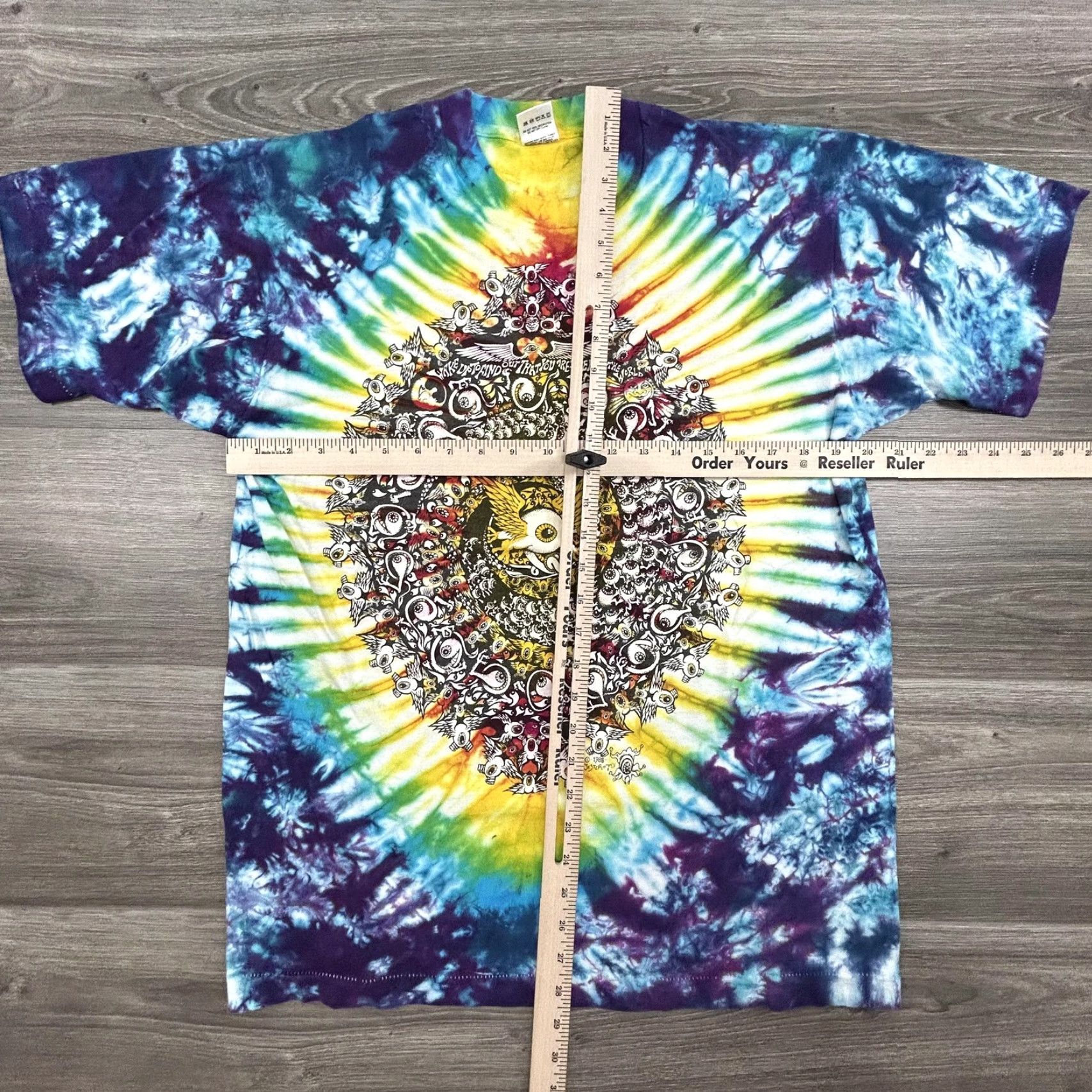 Fruit Of The Loom VINTAGE Grateful Dead Shirt Mens Large Eyes of The World Jester Tie-Dye 1988 80s Size US L / EU 52-54 / 3 - 6 Thumbnail