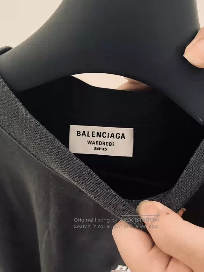 Balenciaga Balenciaga Smoke Gray Embroidered Coke Short Sleeve L Size US L / EU 52-54 / 3 - 4 Thumbnail
