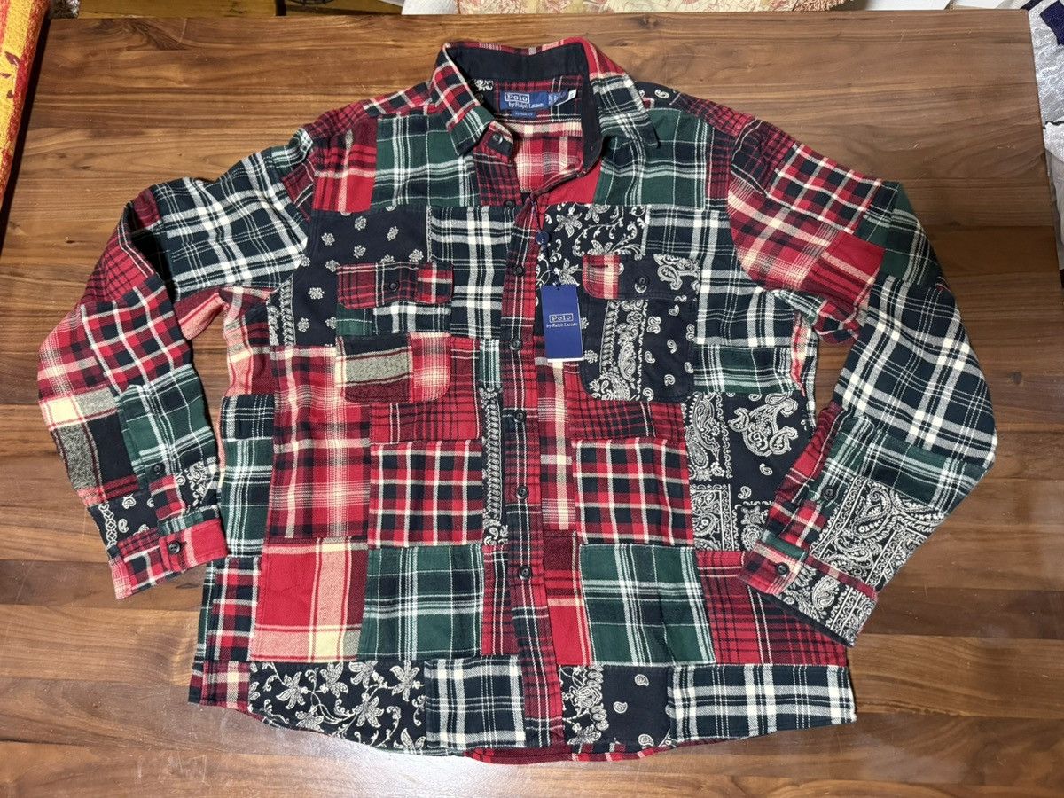 Polo Ralph Lauren Polo Ralph Lauren Classic Fit Patchwork Flannel Workshirt XL Size US XL / EU 56 / 4 - 7 Thumbnail