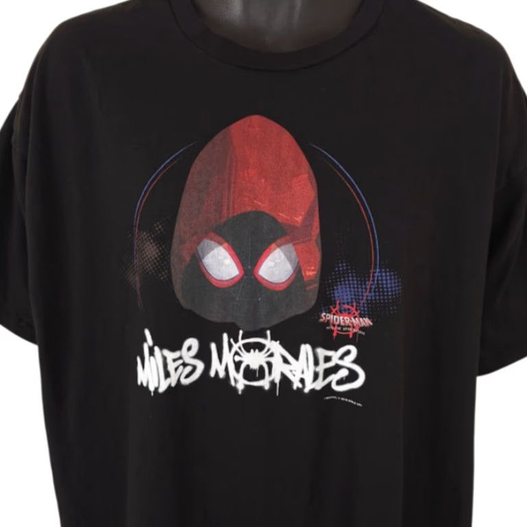 Vintage Marvel Spider-Man Into The Spider-Verse T Shirt Mens 2XL Black Miles Morales Size US XXL / EU 58 / 5 - 2 Thumbnail