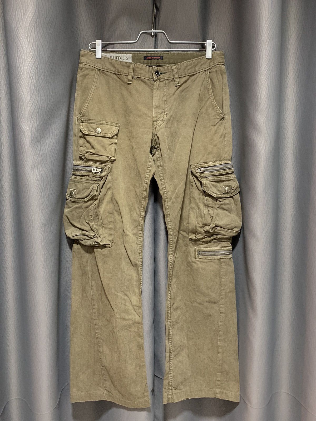 Japanese Brand Surplus Low rise multi pockets bootcut cargo pants Size US 32 / EU 48 - 1 Thumbnail