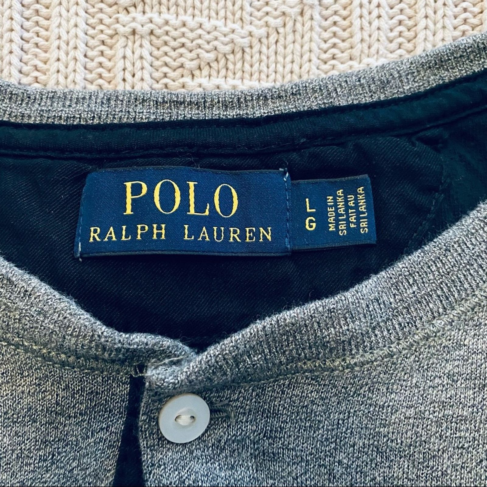 Polo Ralph Lauren Polo RL gray long sleeve henley tshirt Size US L / EU 52-54 / 3 - 4 Thumbnail