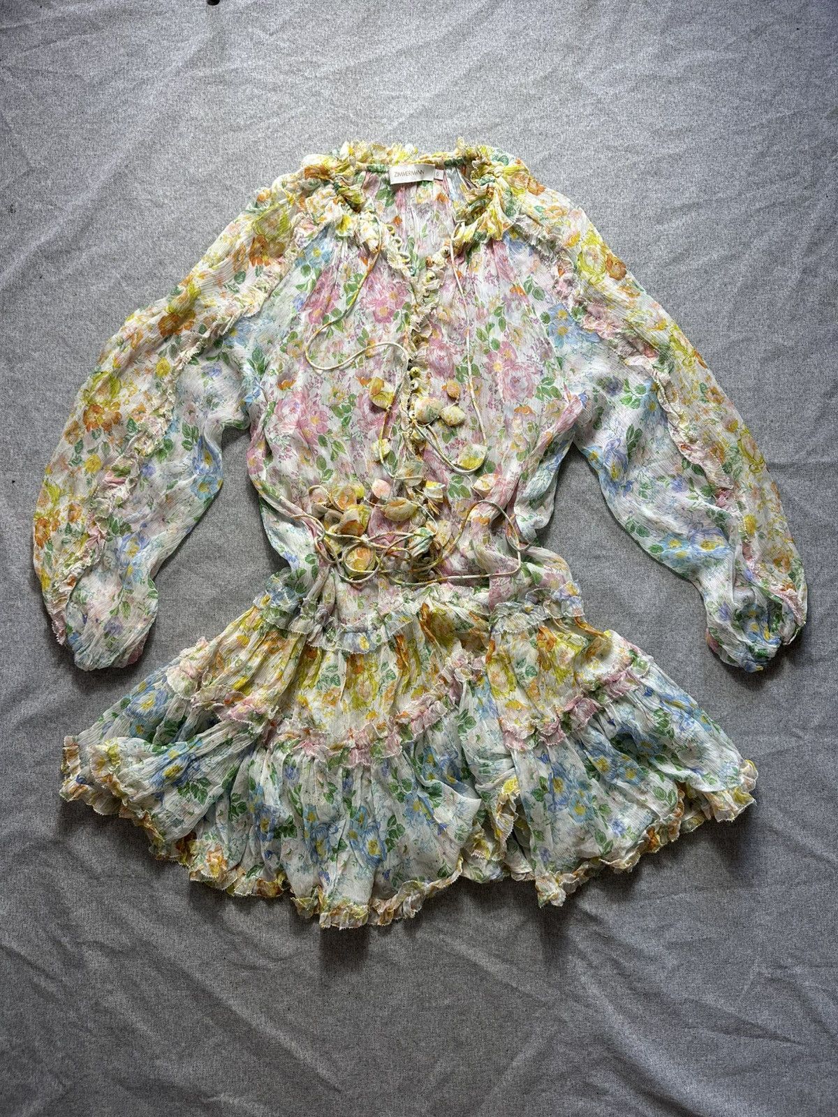 Zimmermann Zimmermann Silk Multi color Floral Dress Size S / US 4 / IT 40 - 1 Thumbnail