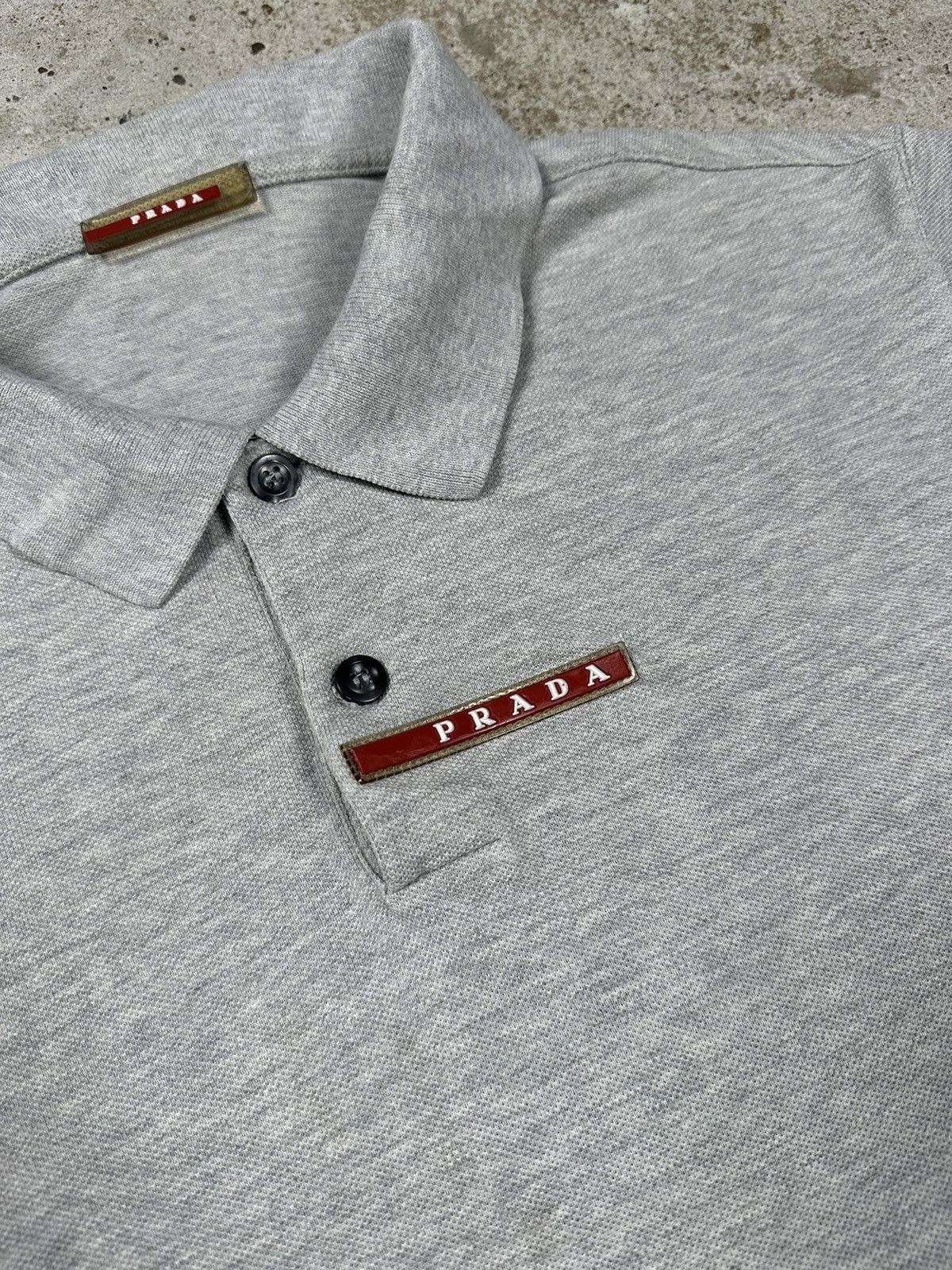 Prada Vintage Prada Grey Polo T Shirt Tab Size US XL / EU 56 / 4 - 7 Thumbnail