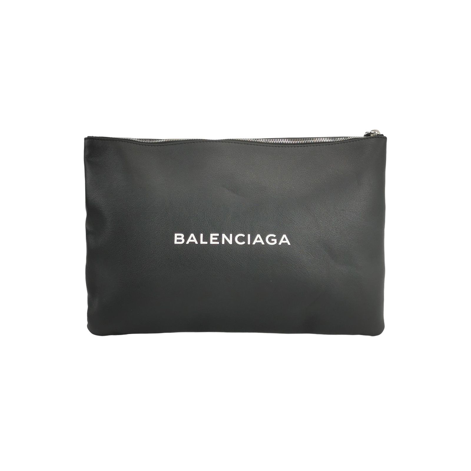 Balenciaga Balenciaga Leather Logo Zip Clutch Size ONE SIZE - 1 Thumbnail