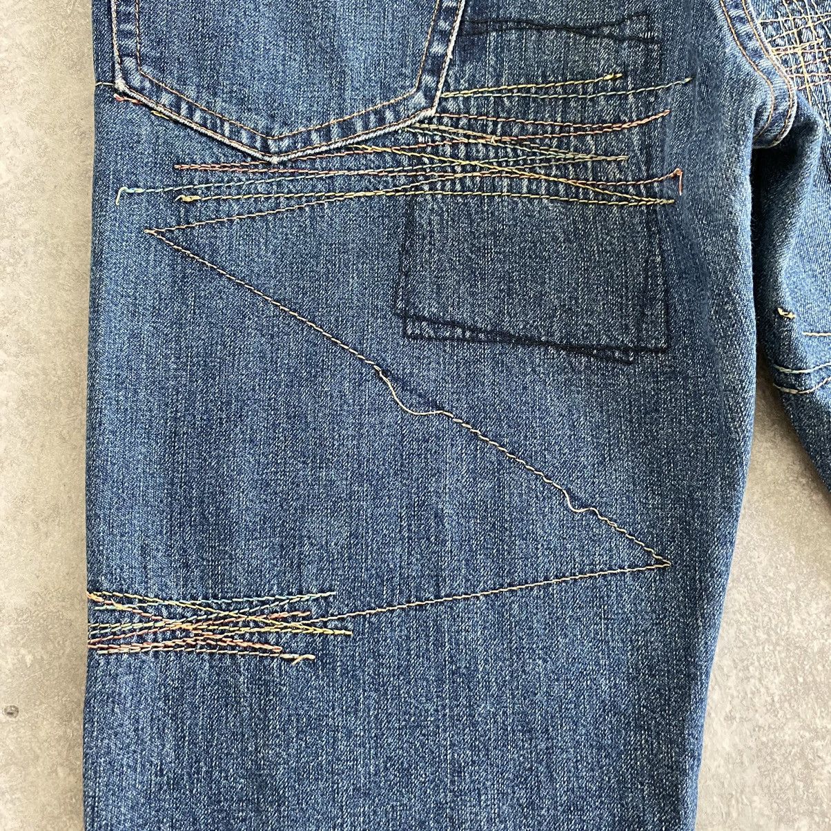 Hysteric Glamour × Vintage VTG 90’s HG Artisanal Zigzag Flared Denim Jeans Size US 27 - 21 Thumbnail