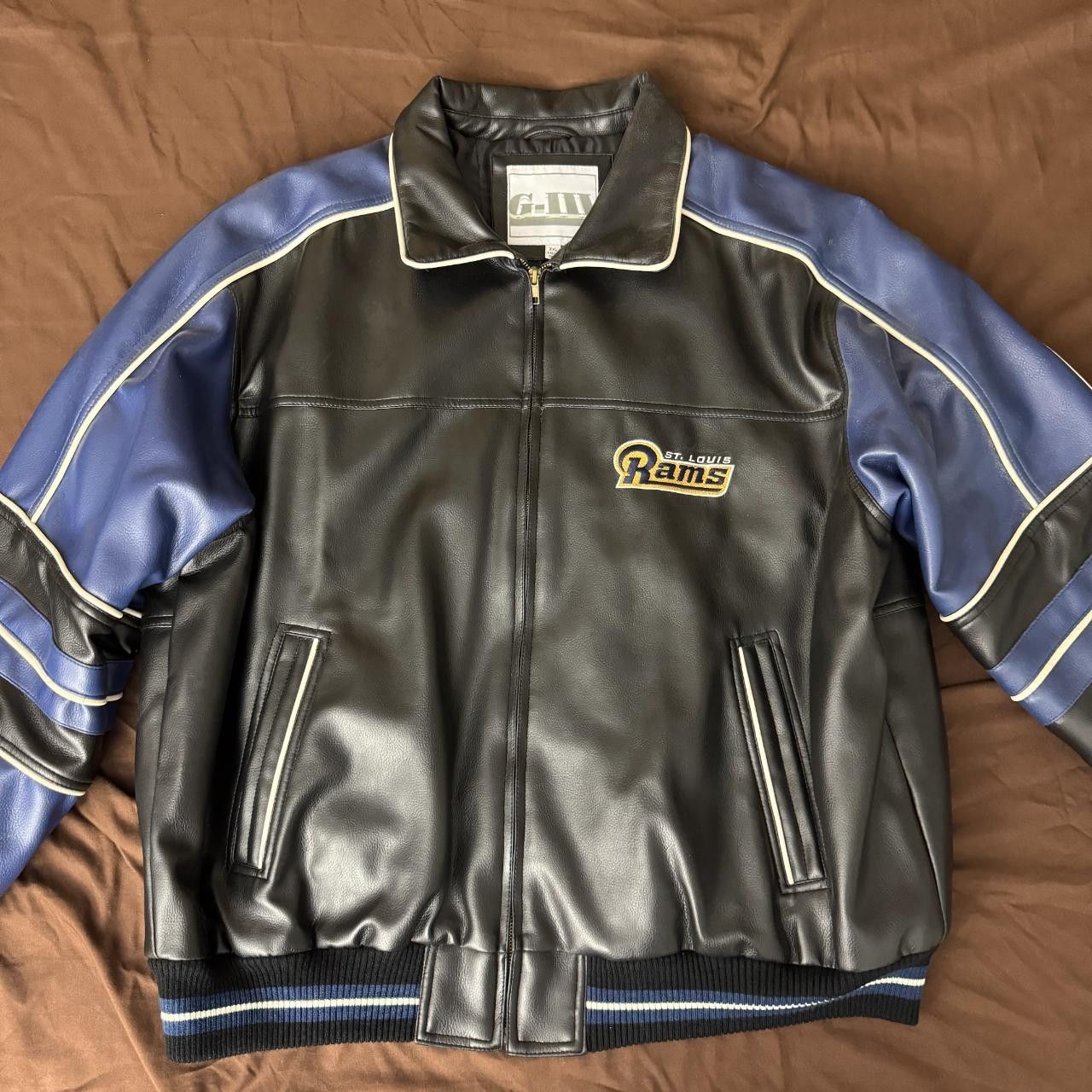 G-III Vintage St Louis Rams Leather Jacket Size US XXL / EU 58 / 5 - 1 Thumbnail