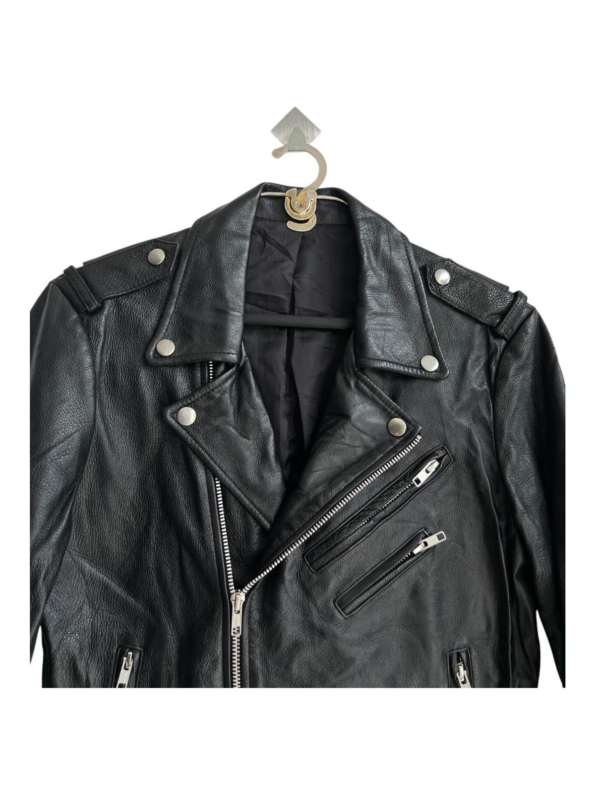 Genuine Leather Schott Perfecto Type Modified MFG Double Collar Biker Jacket Size US S / EU 44-46 / 1 - 4 Thumbnail